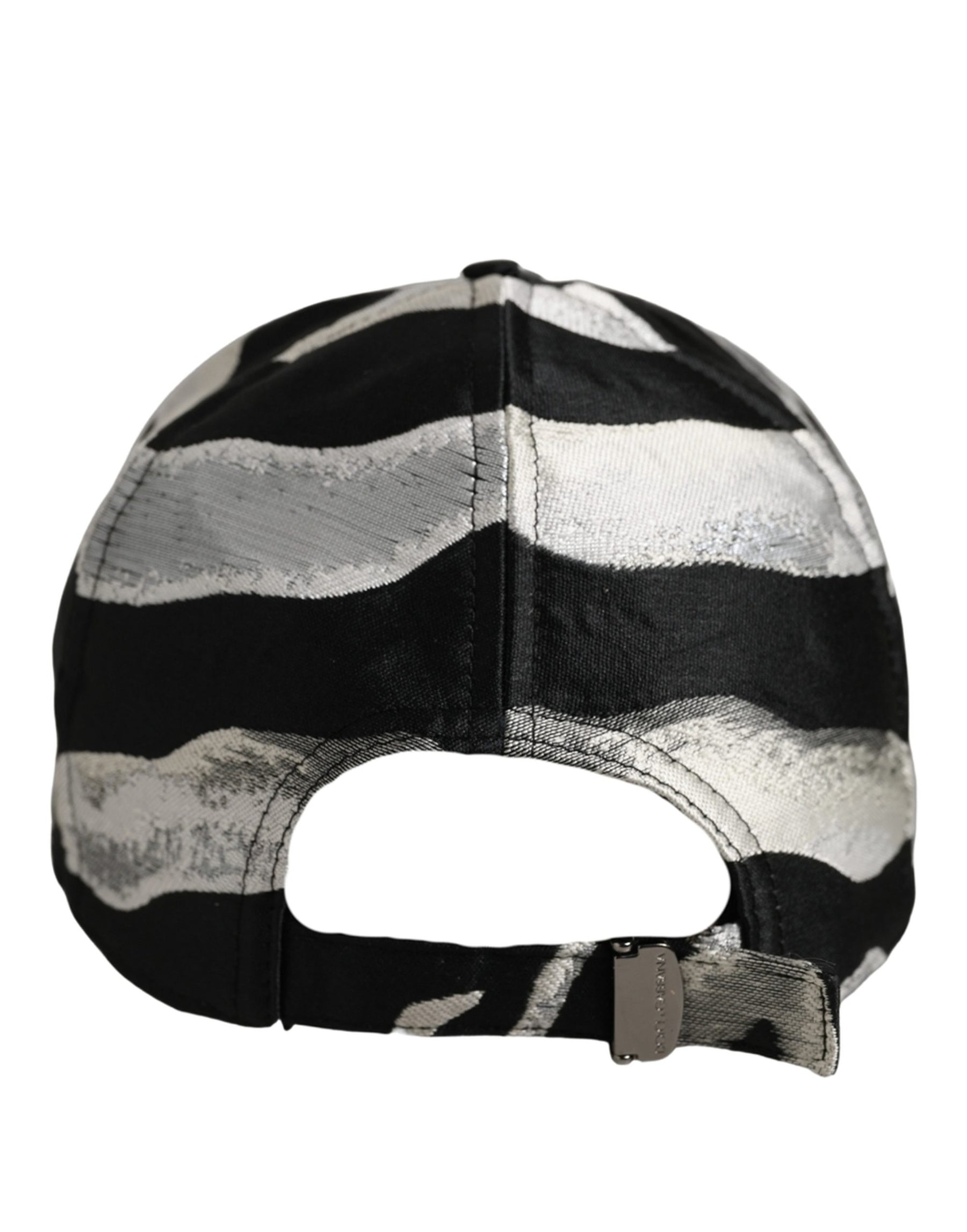 Dolce & Gabbana Men Black Silver Zebra Pattern Baseball Cap Hat | Regal Royce
