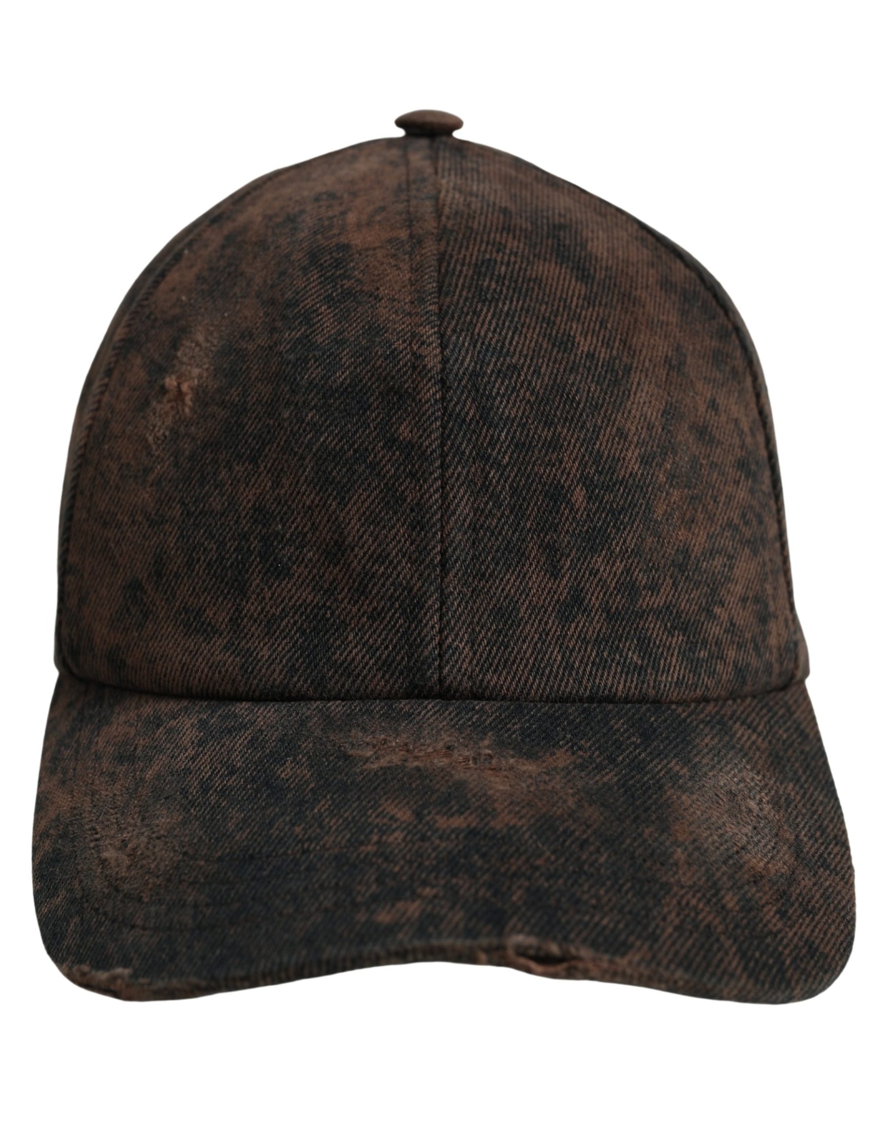 Dolce & Gabbana Men Brown Cotton Distressed Baseball Cap Hat | Regal Royce