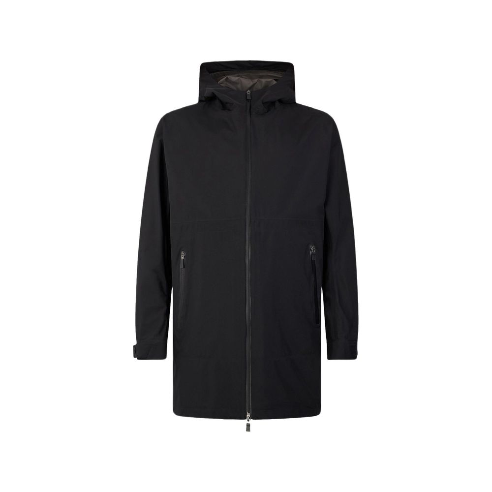 Herno Black Polyester Coat | Regal Royce