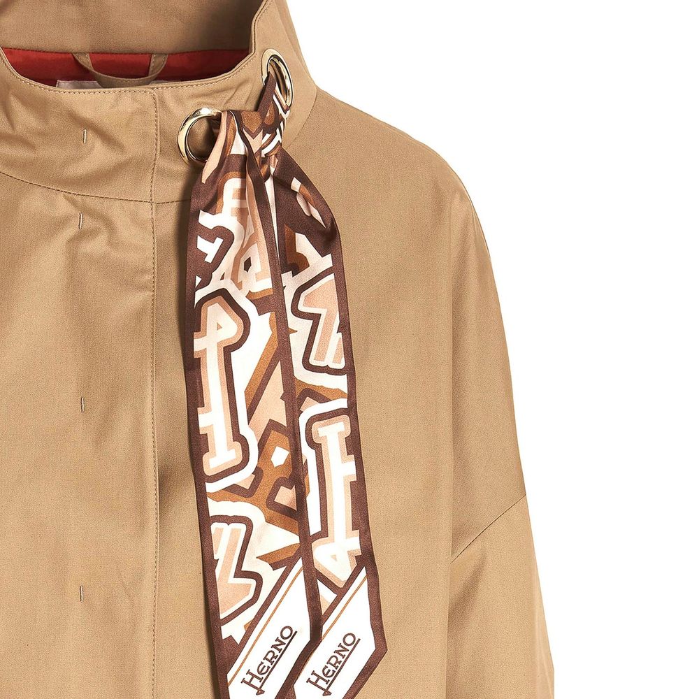 Herno Brown Cotton Coat | Regal Royce