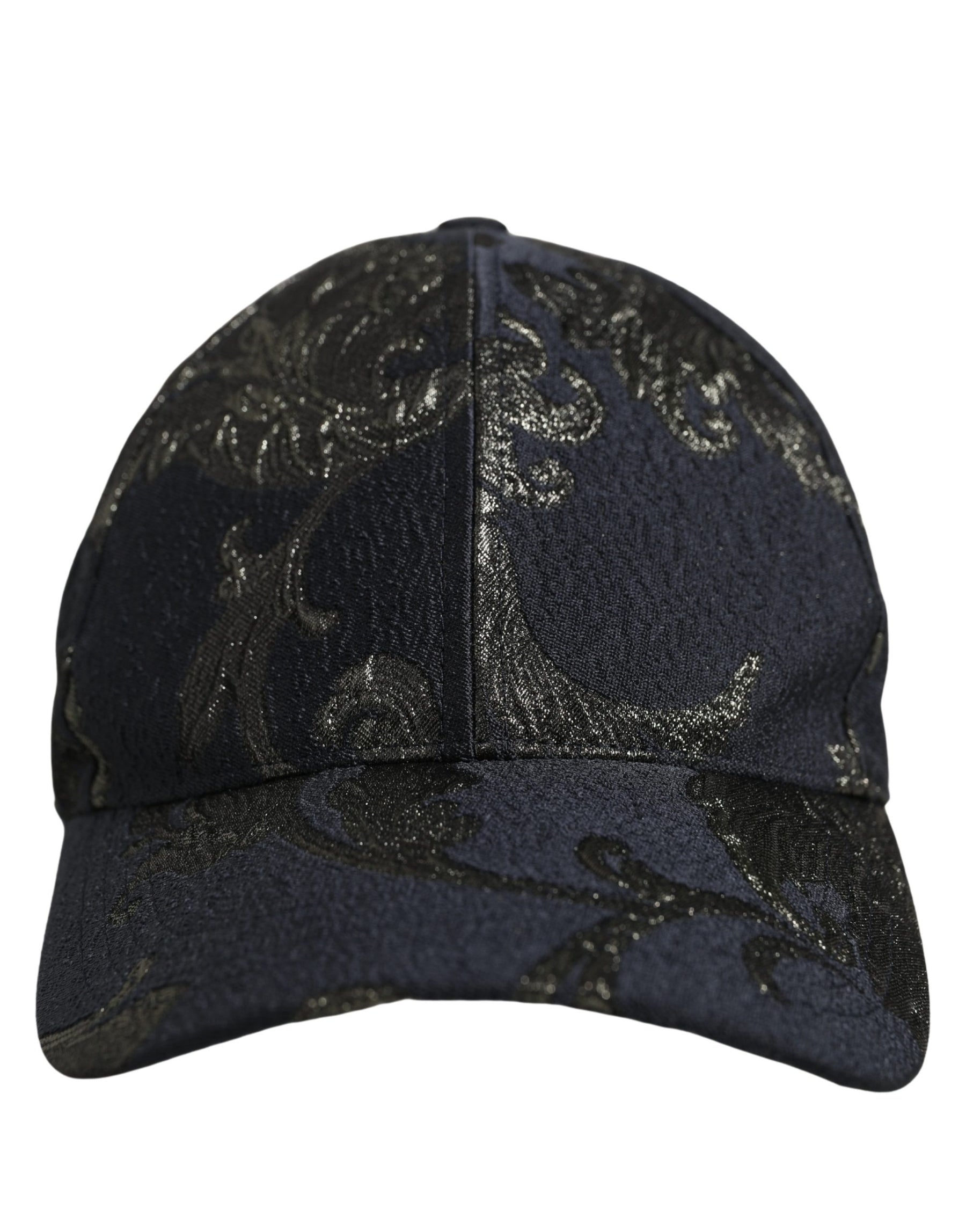 Dolce & Gabbana Men Black Floral Barocco Cotton Baseball Cap Hat | Regal Royce
