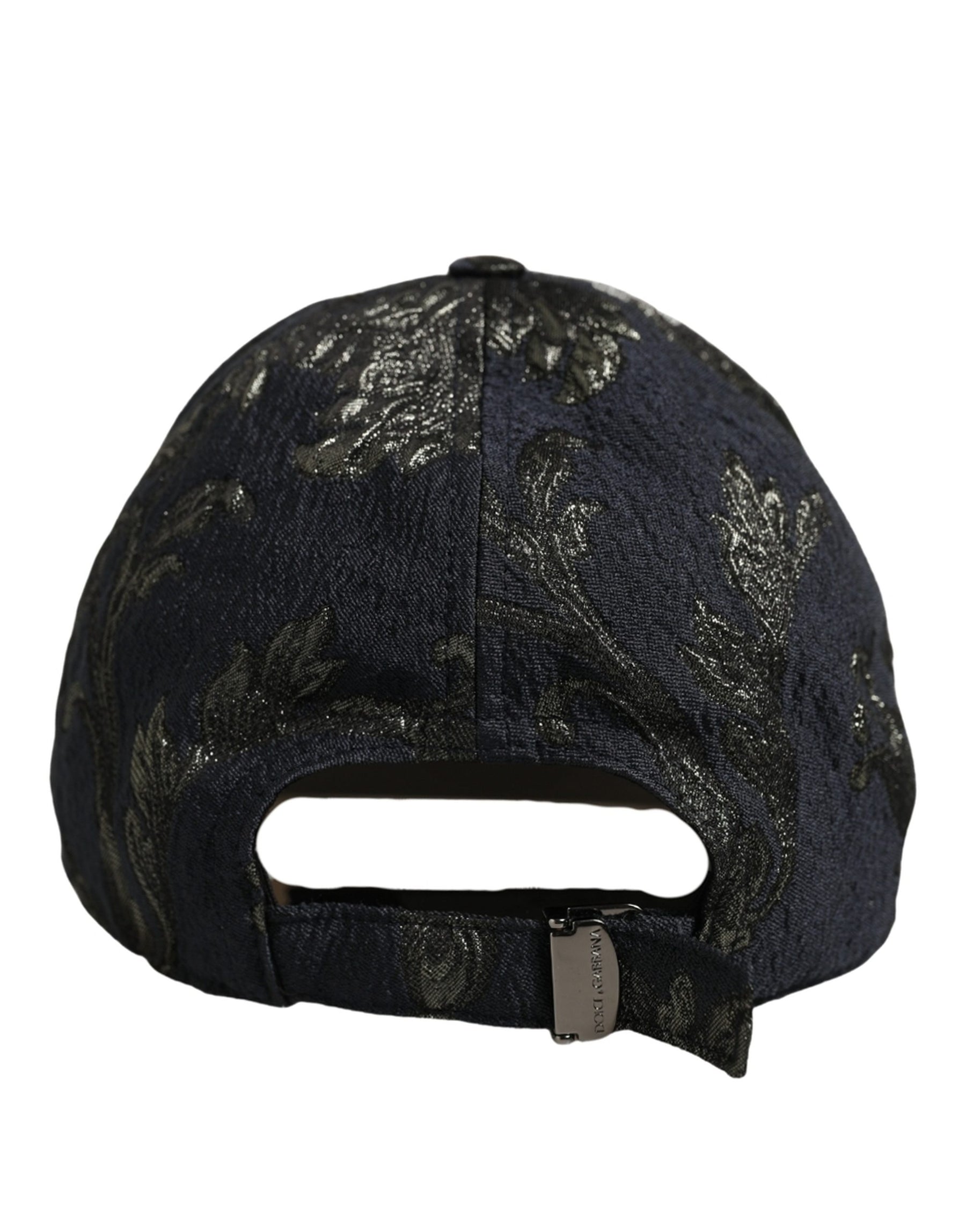 Dolce & Gabbana Men Black Floral Barocco Cotton Baseball Cap Hat | Regal Royce