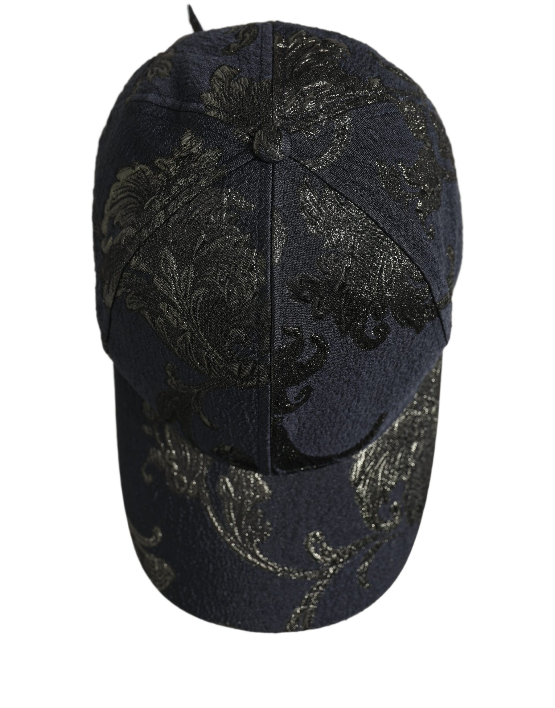 Dolce & Gabbana Men Black Floral Barocco Cotton Baseball Cap Hat | Regal Royce