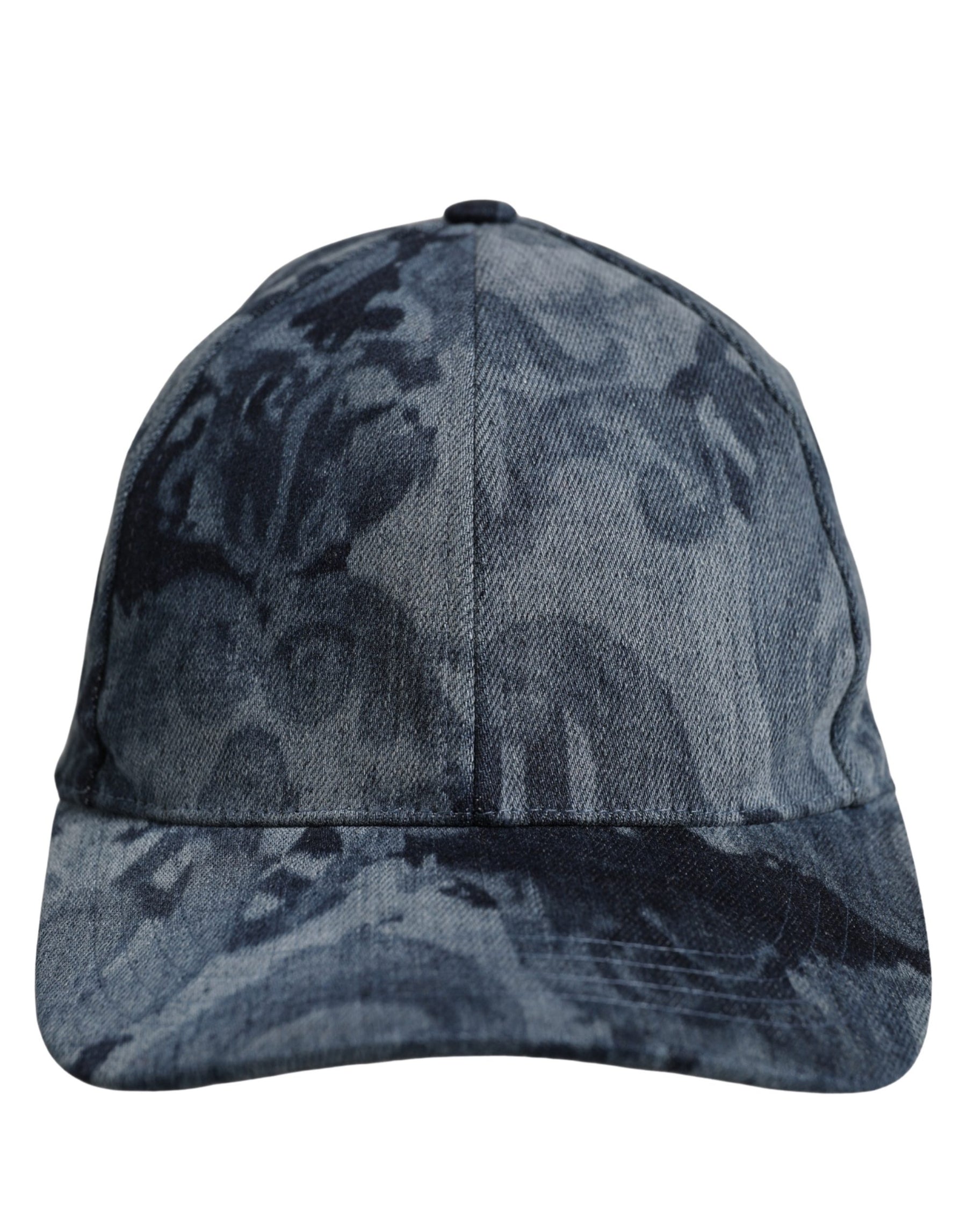 Dolce & Gabbana Men Blue All Over Logo Cotton Baseball Cap Hat | Regal Royce