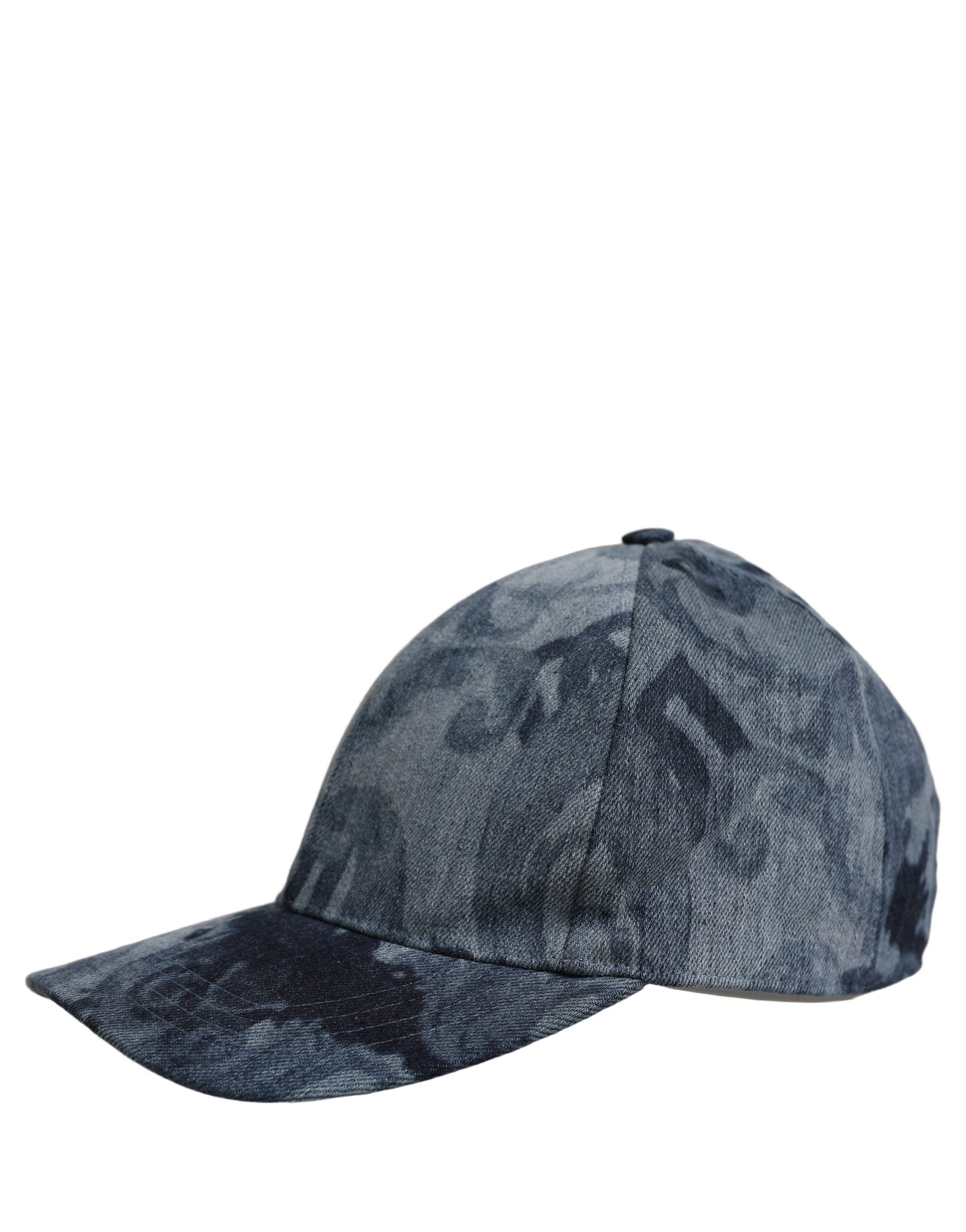 Dolce & Gabbana Men Blue All Over Logo Cotton Baseball Cap Hat | Regal Royce