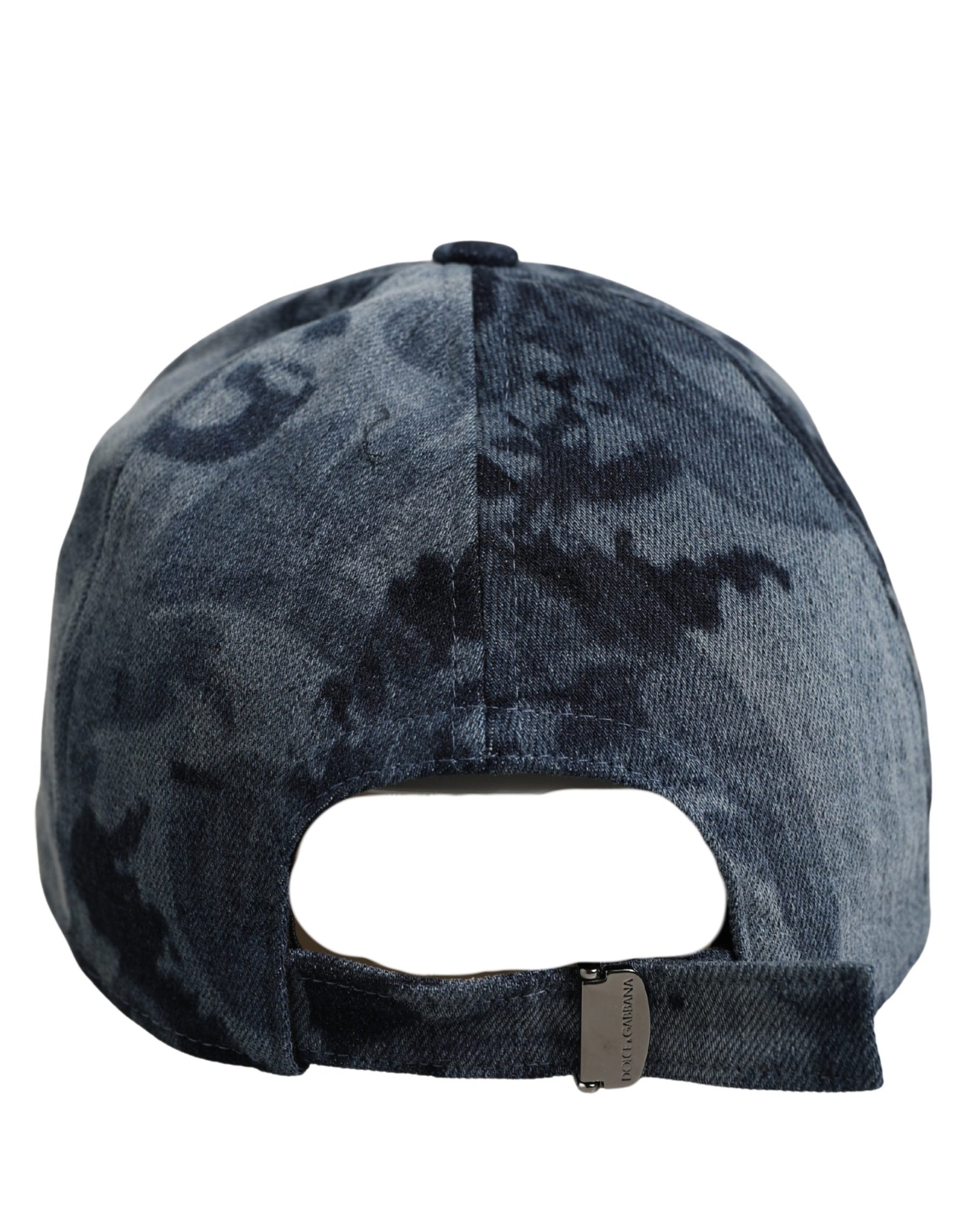 Dolce & Gabbana Men Blue All Over Logo Cotton Baseball Cap Hat | Regal Royce