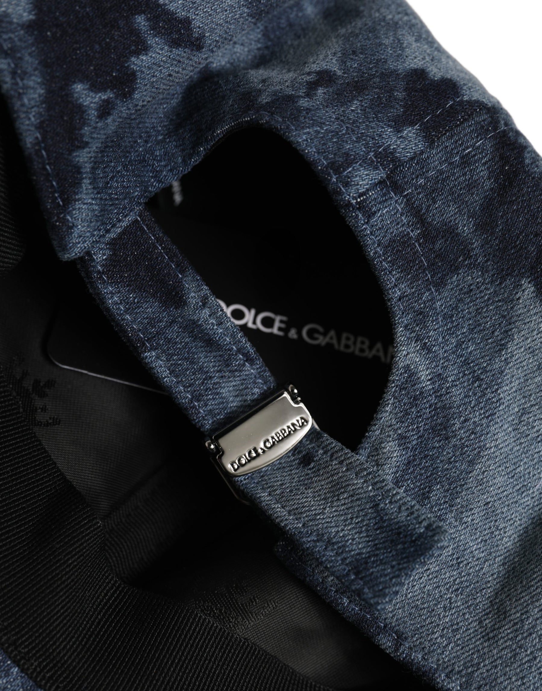 Dolce & Gabbana Men Blue All Over Logo Cotton Baseball Cap Hat | Regal Royce