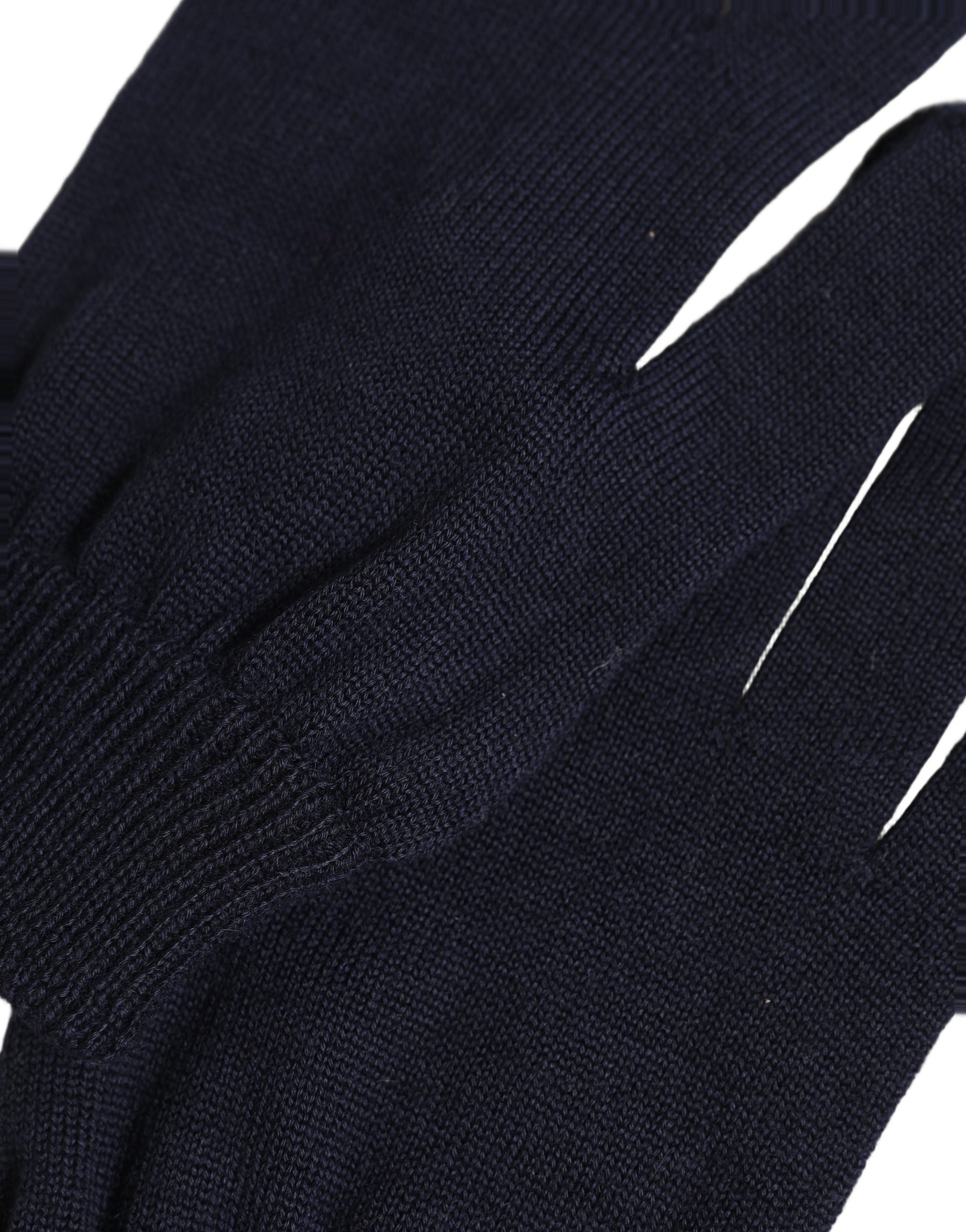 Dolce & Gabbana Men Dark Blue Cashmere Knitted Winter Gloves | Regal Royce