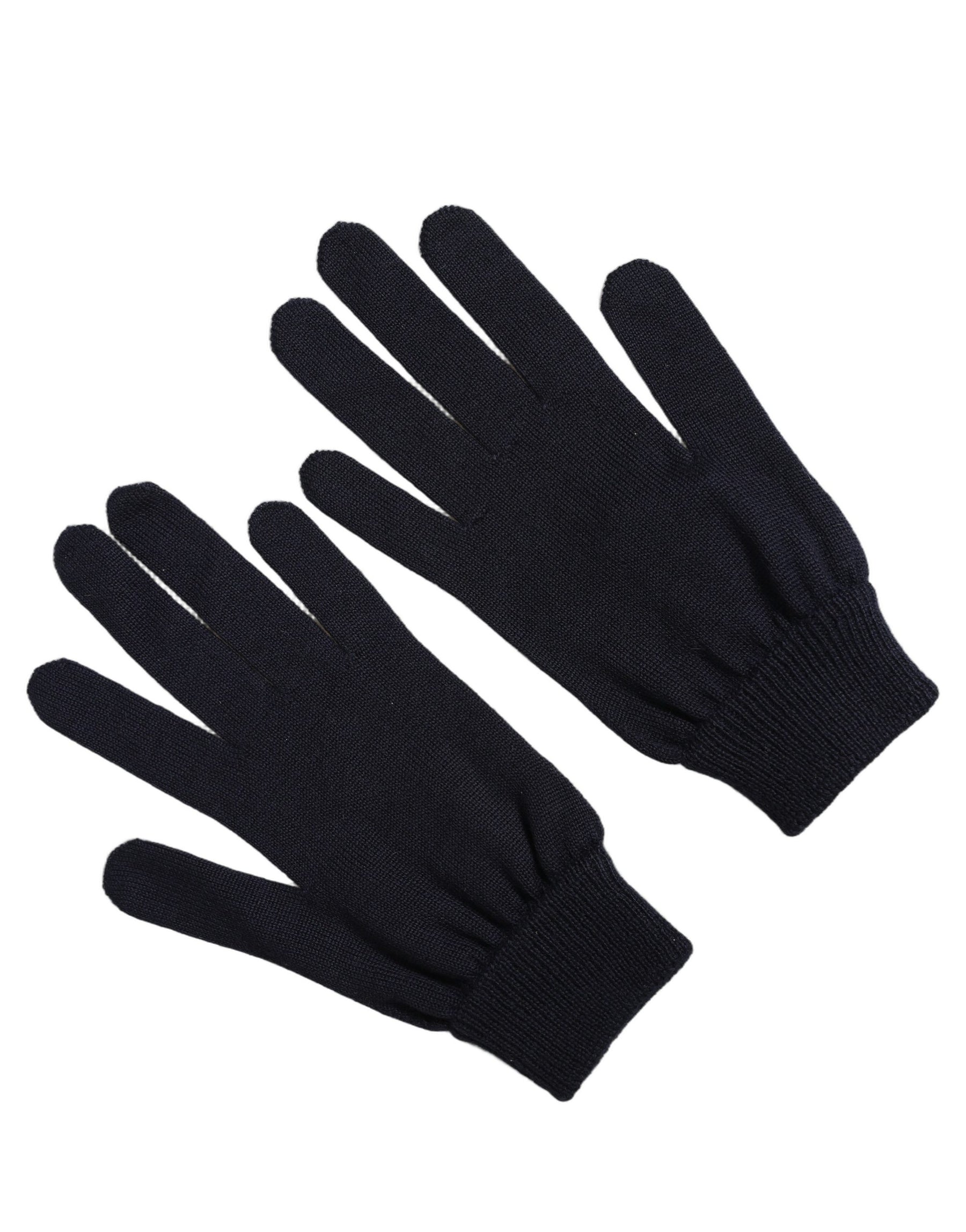Dolce & Gabbana Men Dark Blue Cashmere Knitted Winter Gloves | Regal Royce