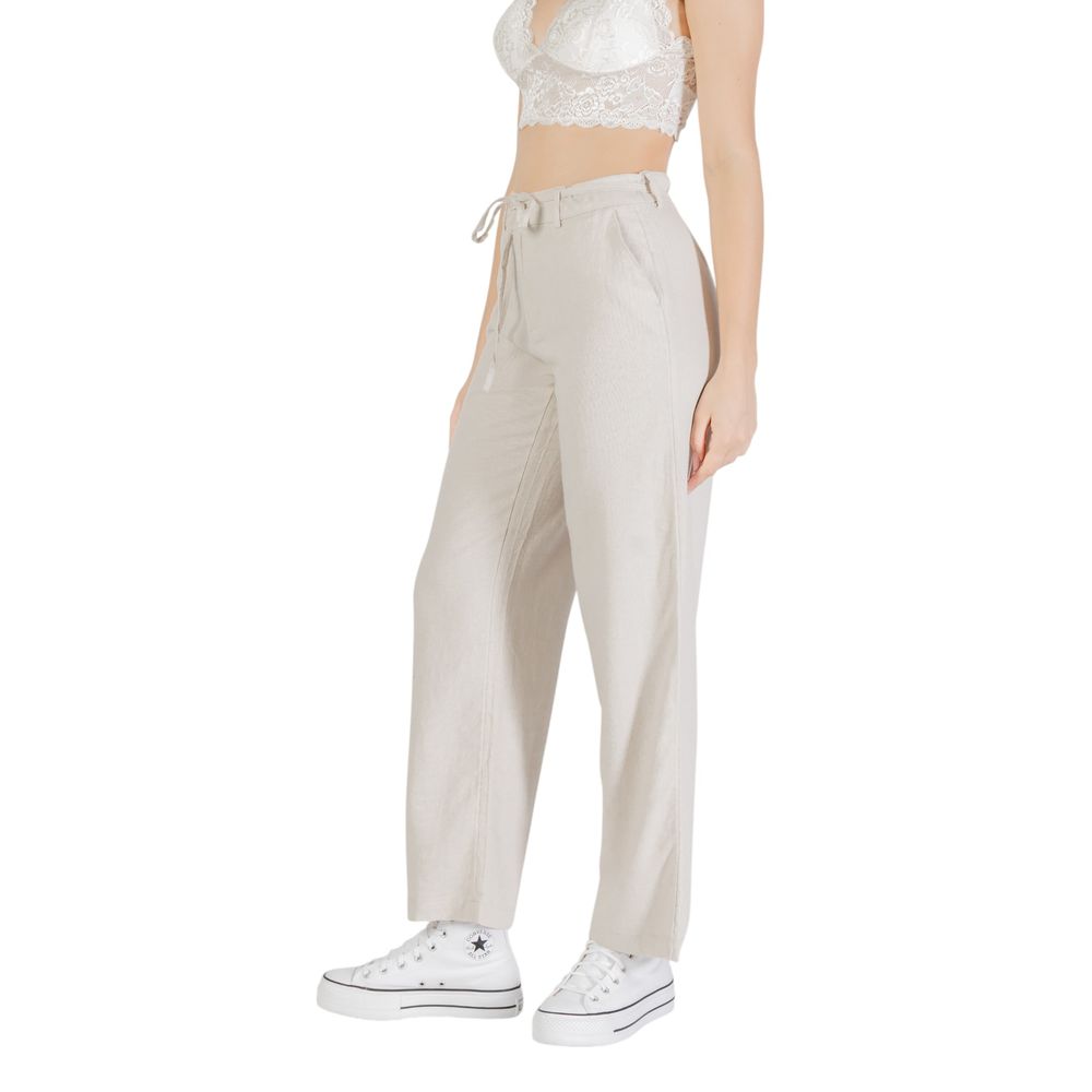 Only Beige Viscose Casual Pants | Regal Royce