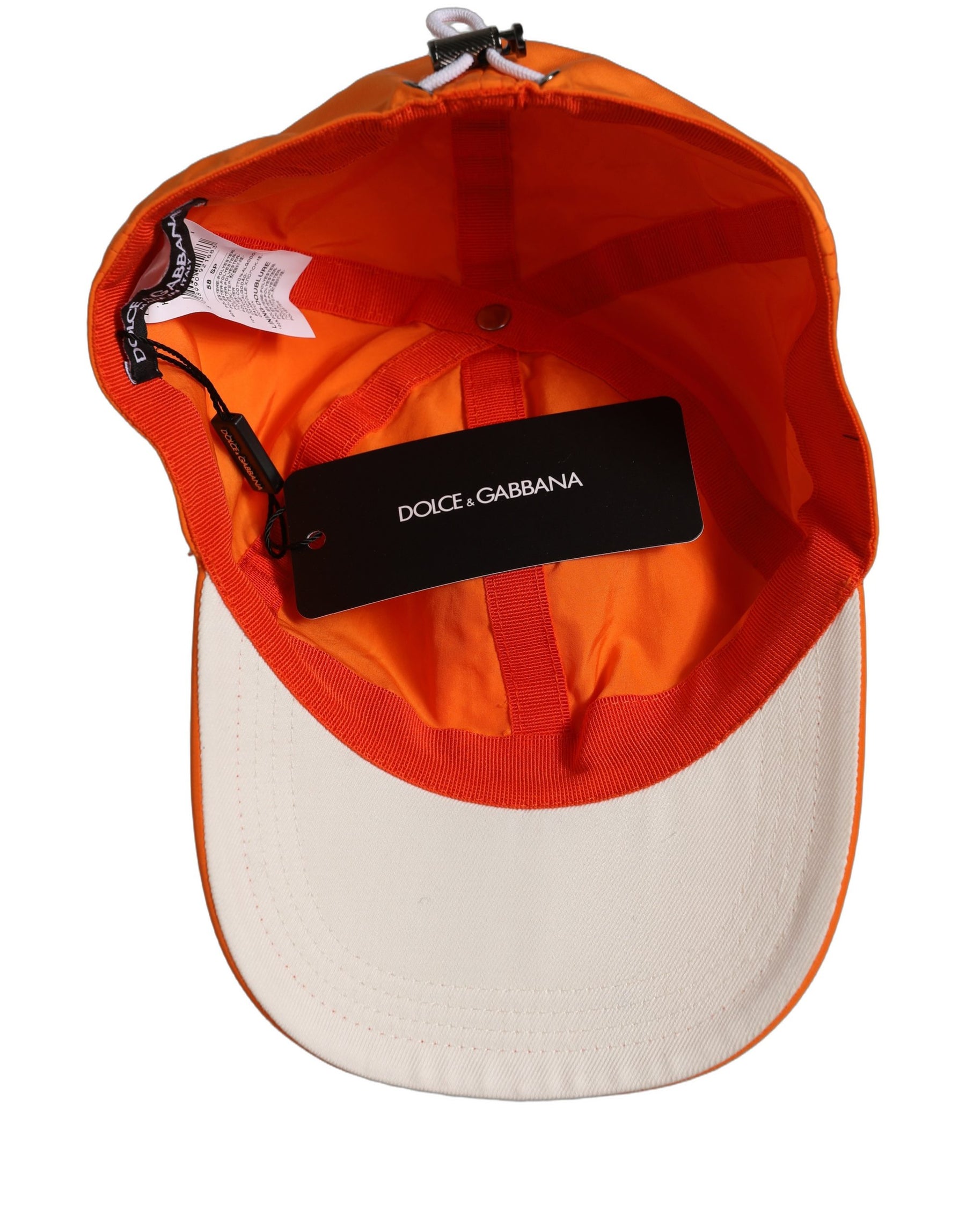 Dolce & Gabbana Men Orange Polyester Baseball Cap 6 Panels Hat | Regal Royce