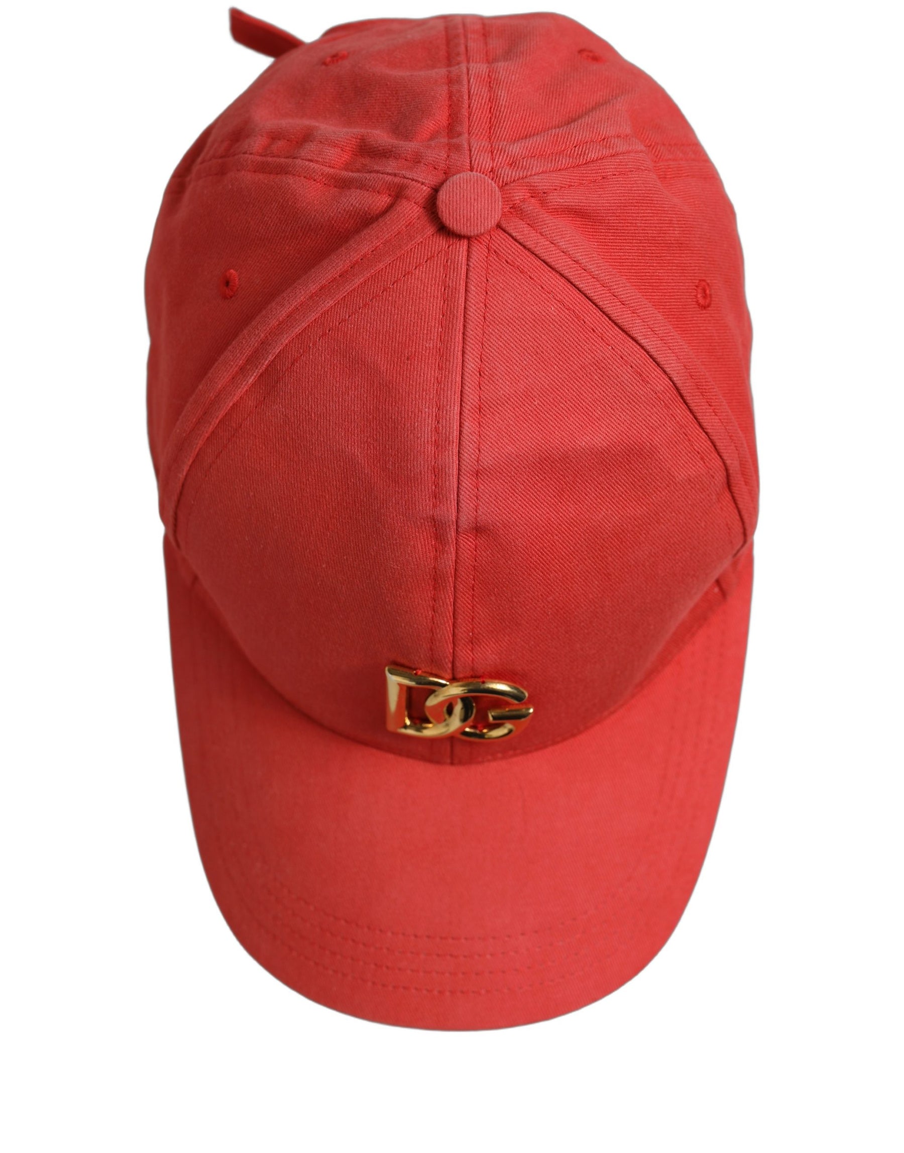 Dolce & Gabbana Men Red Cotton DG Logo Plaque Baseball Cap Hat | Regal Royce