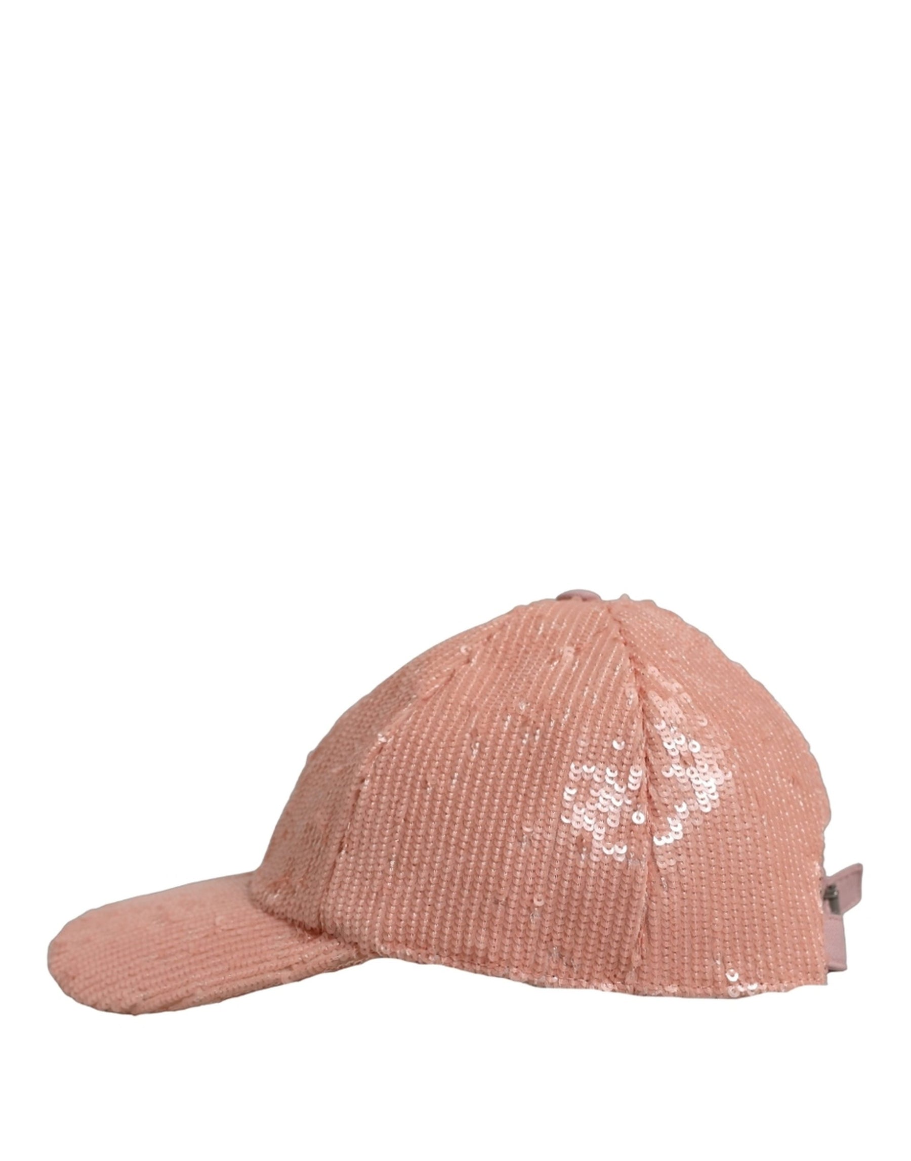Dolce & Gabbana Men Pink Cotton Sequin Baseball Cap 6 Panels Hat | Regal Royce