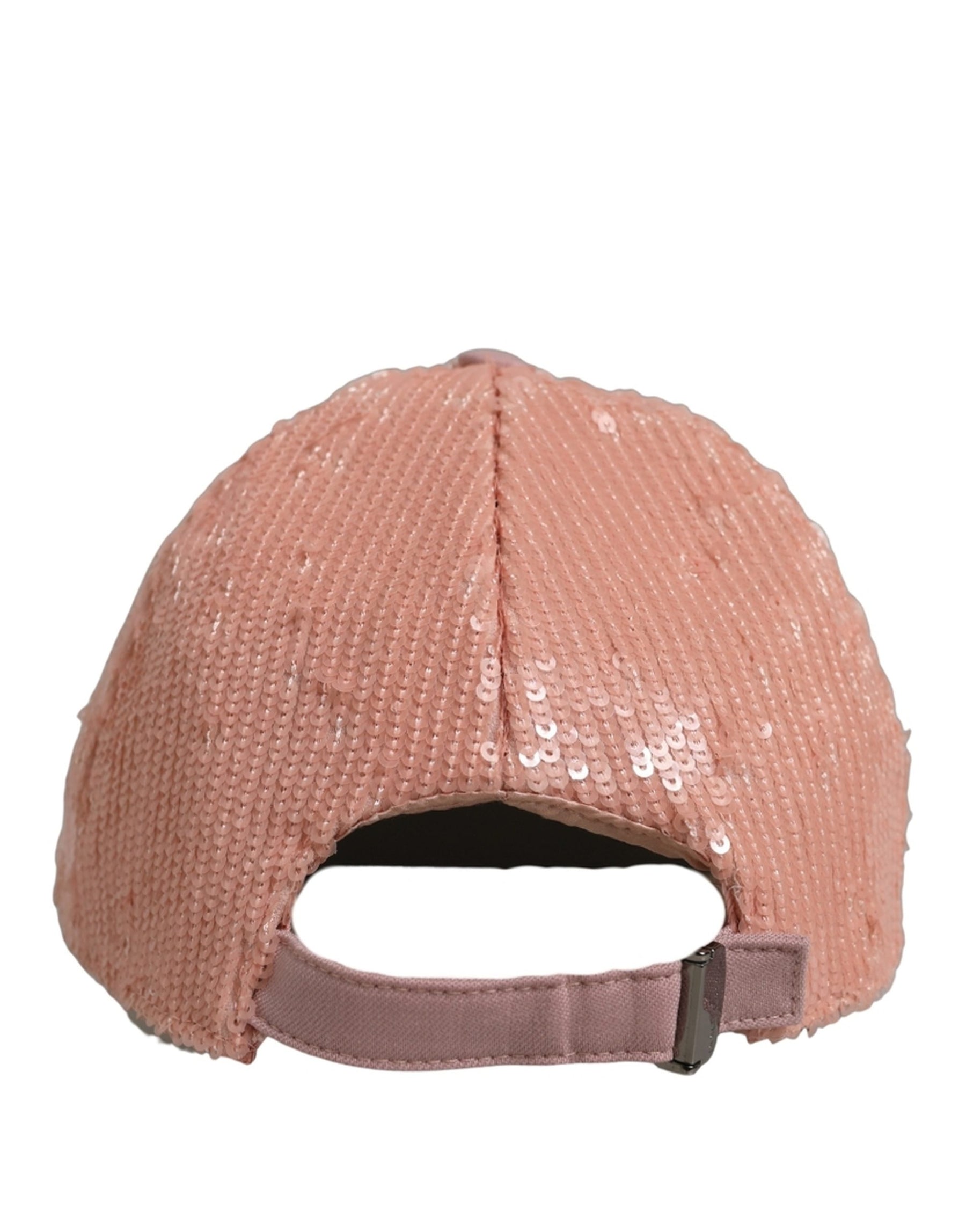 Dolce & Gabbana Men Pink Cotton Sequin Baseball Cap 6 Panels Hat | Regal Royce