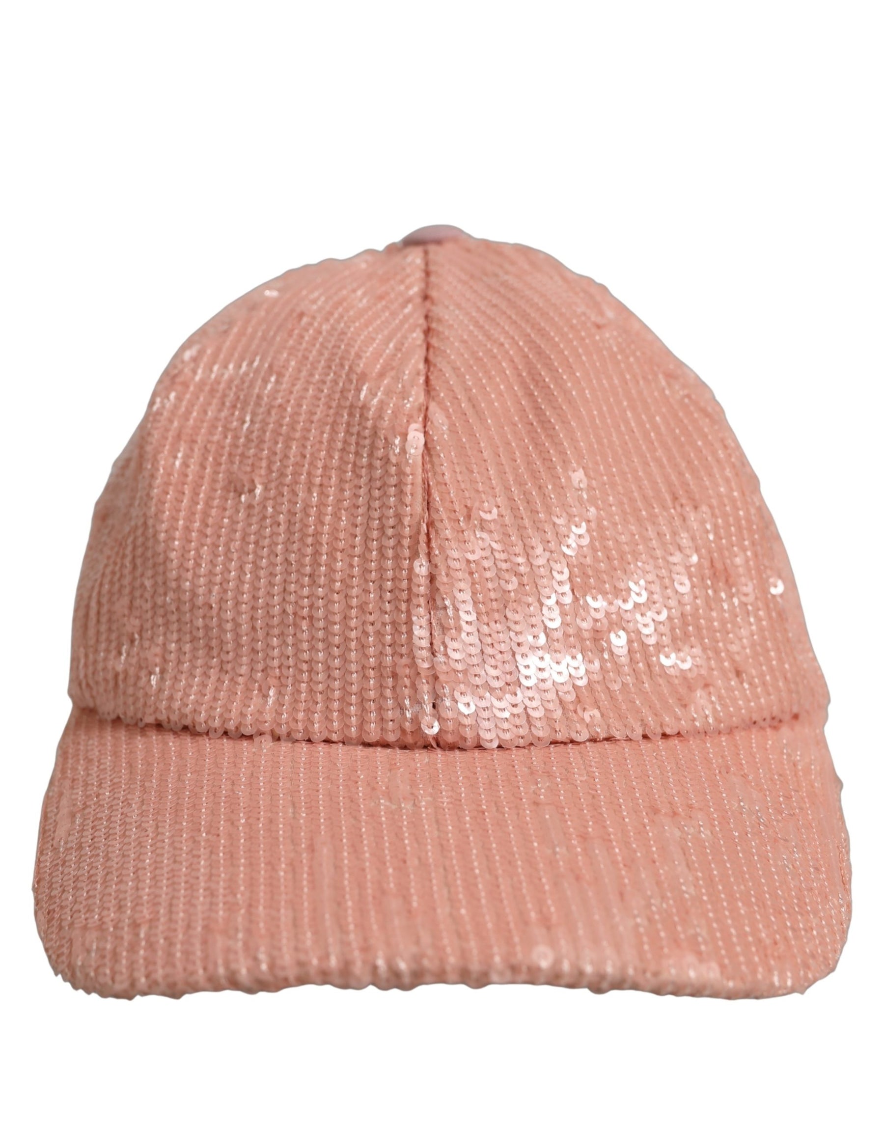 Dolce & Gabbana Men Pink Cotton Sequin Baseball Cap 6 Panels Hat | Regal Royce