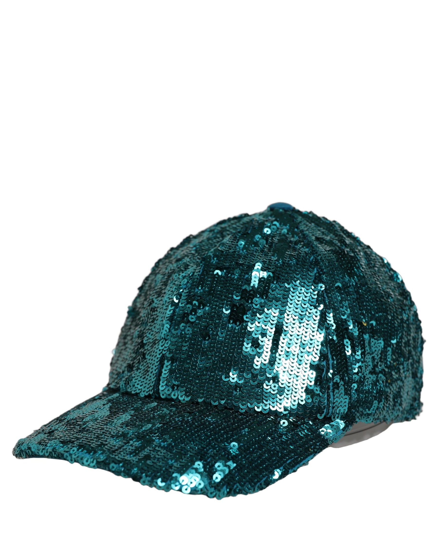 Dolce & Gabbana Men Green Cotton Sequin Baseball Cap 6 Panels Hat | Regal Royce