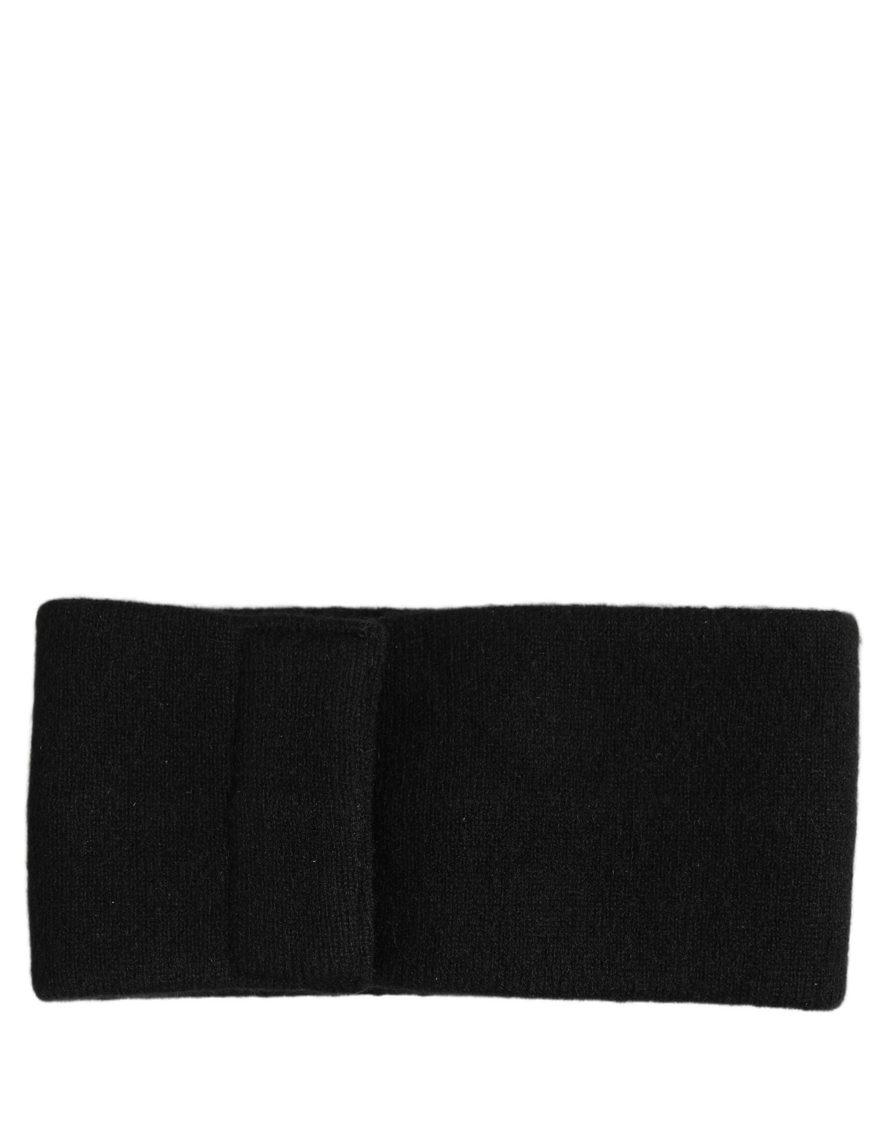 Dolce & Gabbana Men Black Cashmere Knitted Logo Head Band One Size | Regal Royce