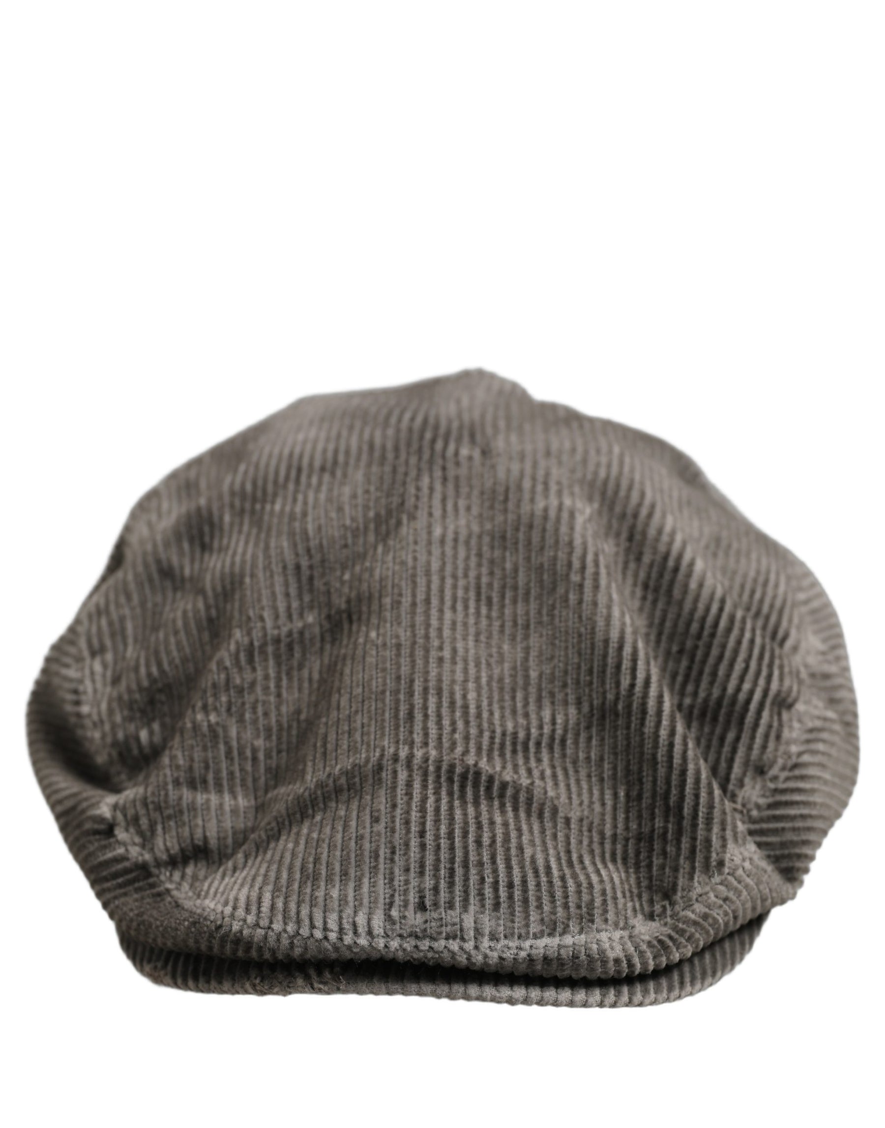 Dolce & Gabbana Men Grey Cotton Corduroy Cloth Newsboy Cap Hat | Regal Royce