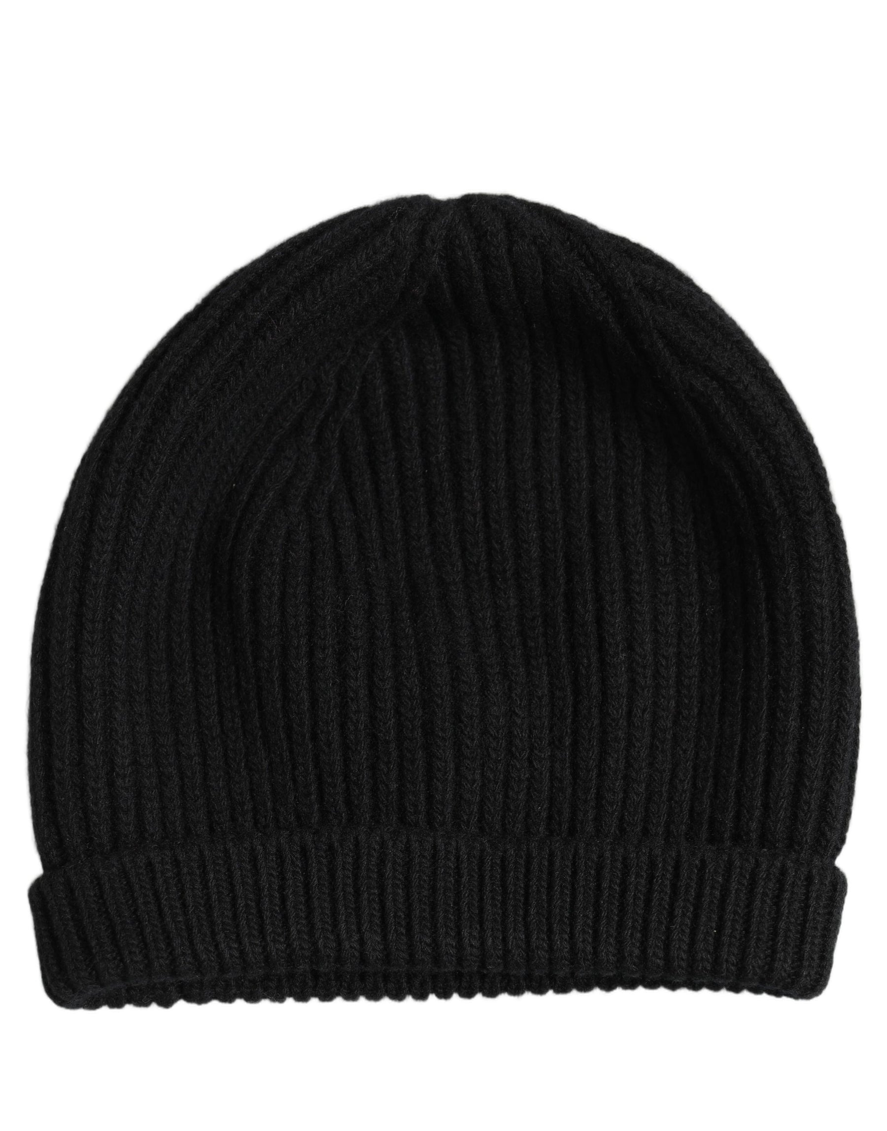 Dolce & Gabbana Men Black Wool Knitted Winter Beanie Capello One Hat | Regal Royce