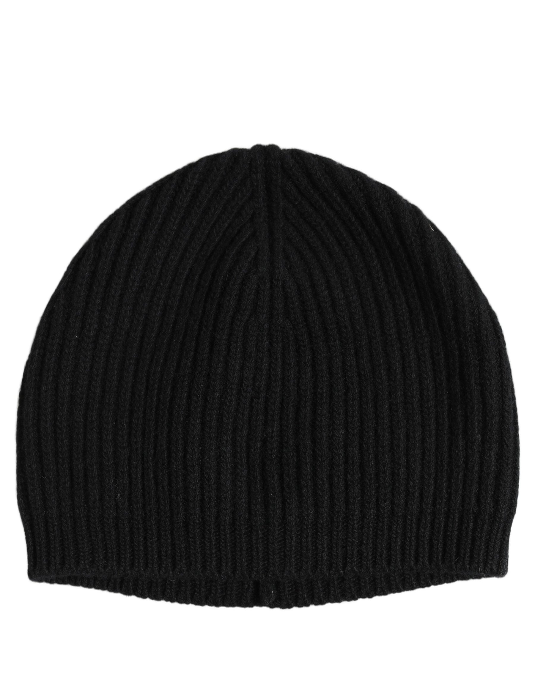 Dolce & Gabbana Men Black Wool Knitted Winter Beanie Capello One Size Hat | Regal Royce