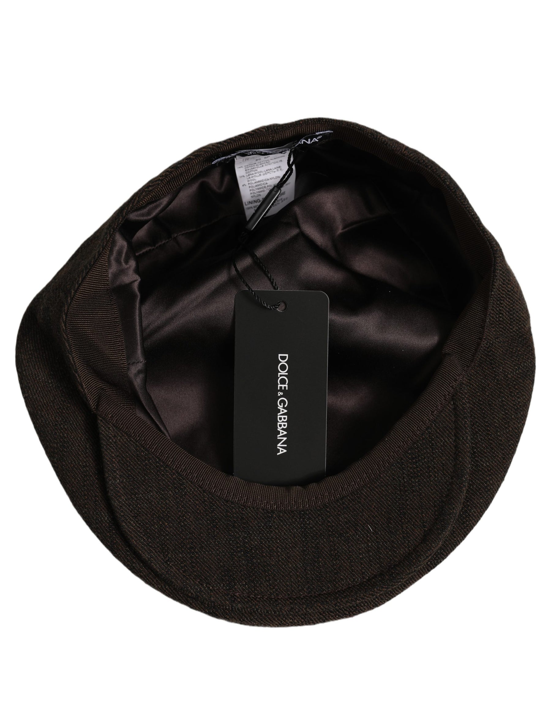 Dolce & Gabbana Men Brown Cotton Flat Cloth Newsboy Cap Hat | Regal Royce