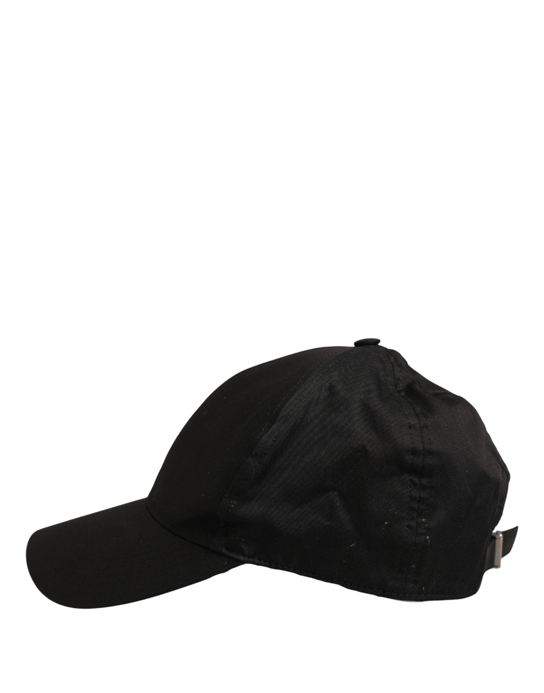 Dolce & Gabbana Men Black Cotton Baseball Cap 6 Panels Hat | Regal Royce