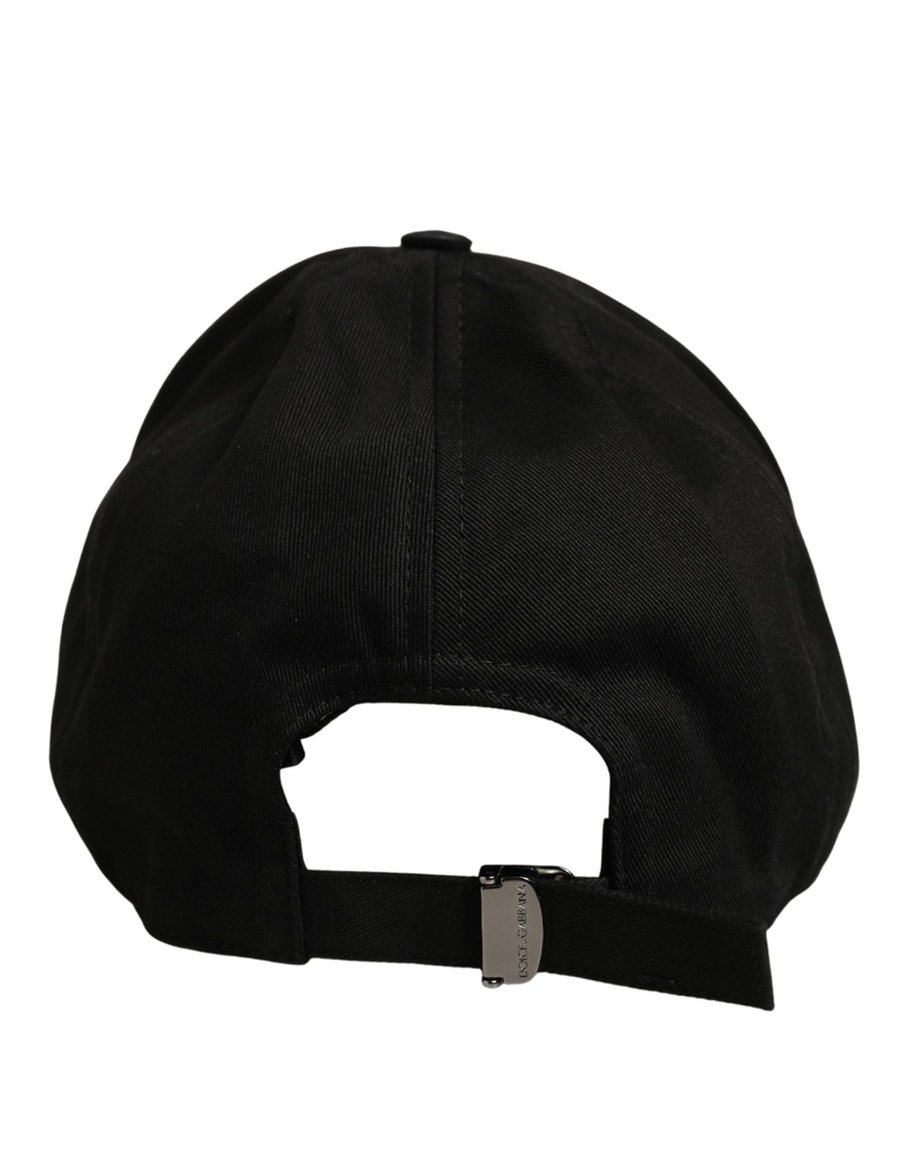 Dolce & Gabbana Men Black Cotton Baseball Capello 6 Panels Hat | Regal Royce