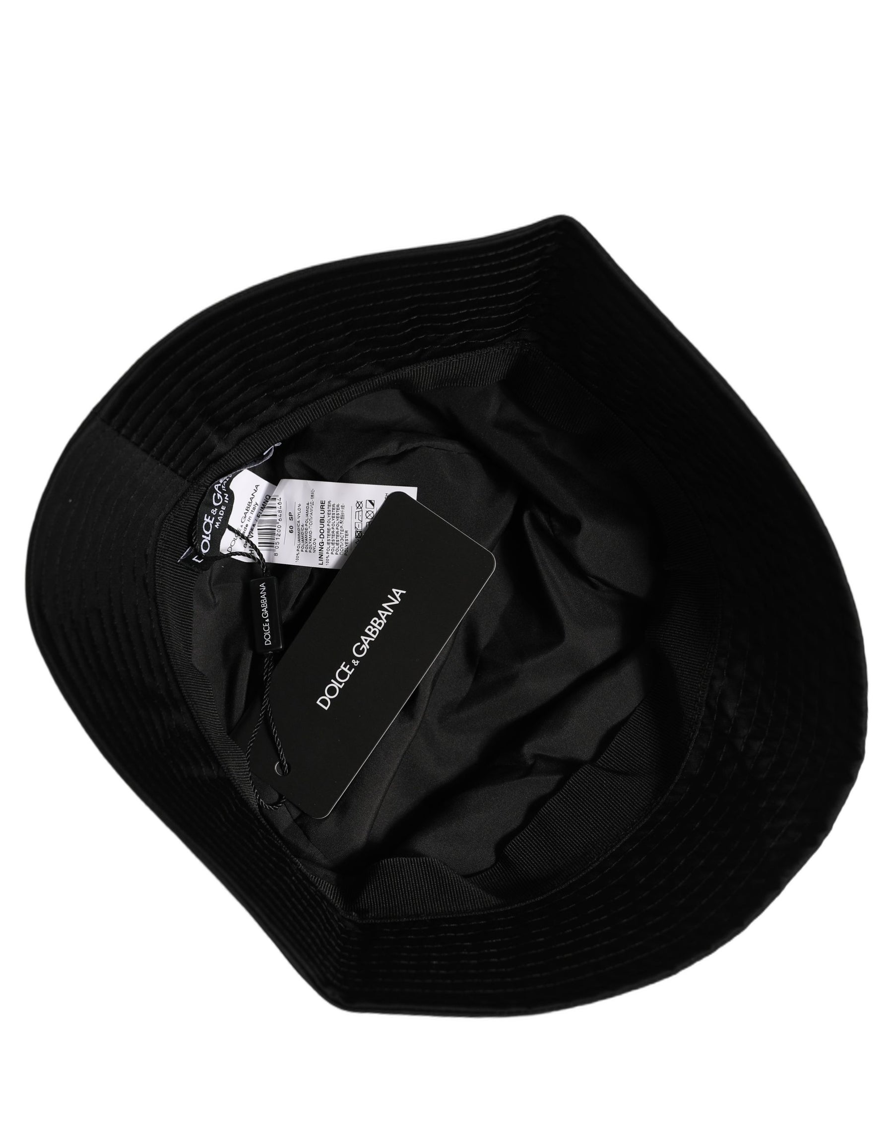 Dolce & Gabbana Men Black Nylon Wide Brim Bucket Capello Hat | Regal Royce