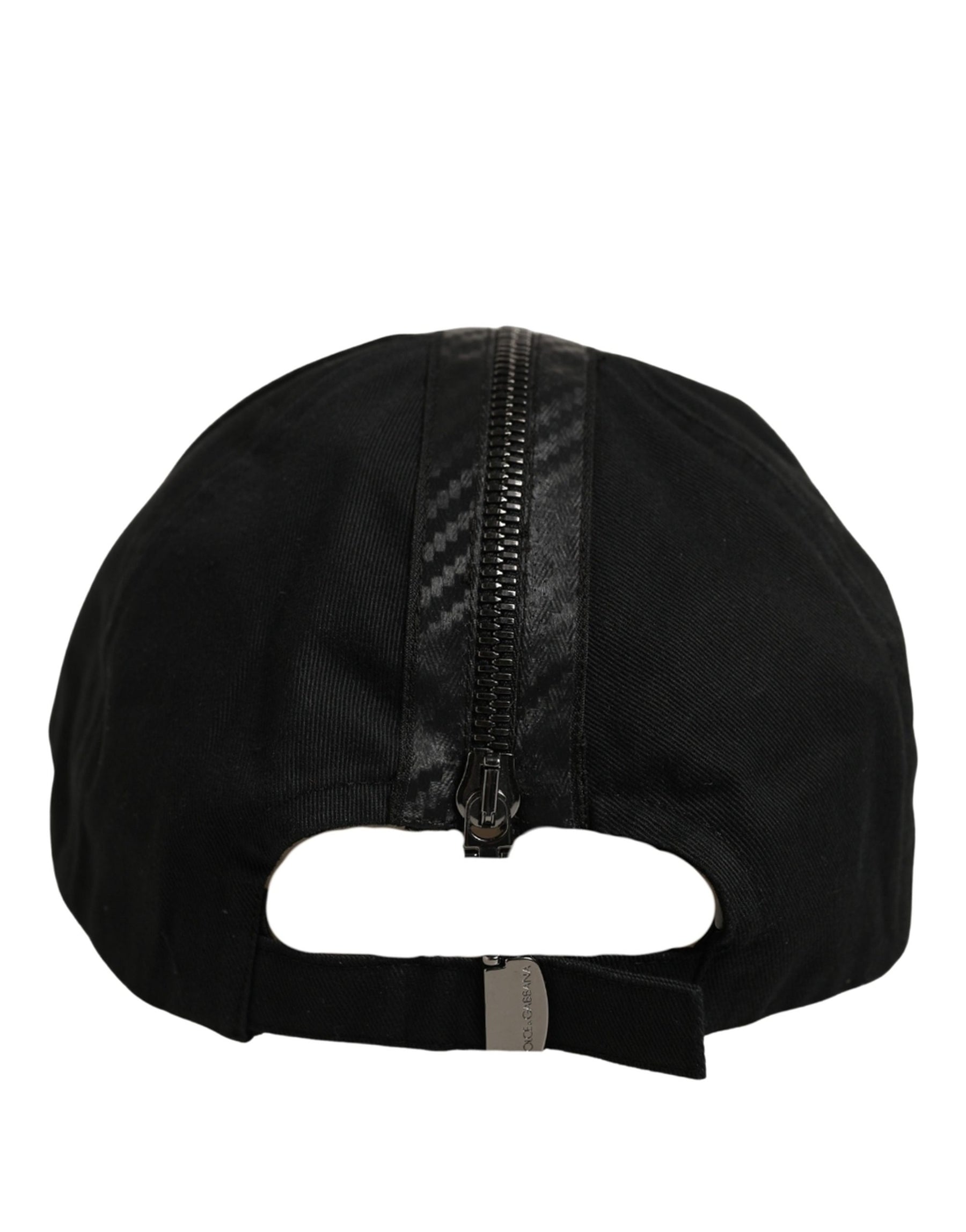 Dolce & Gabbana Men Black Cotton Baseball Cap 6 Panels Hat | Regal Royce