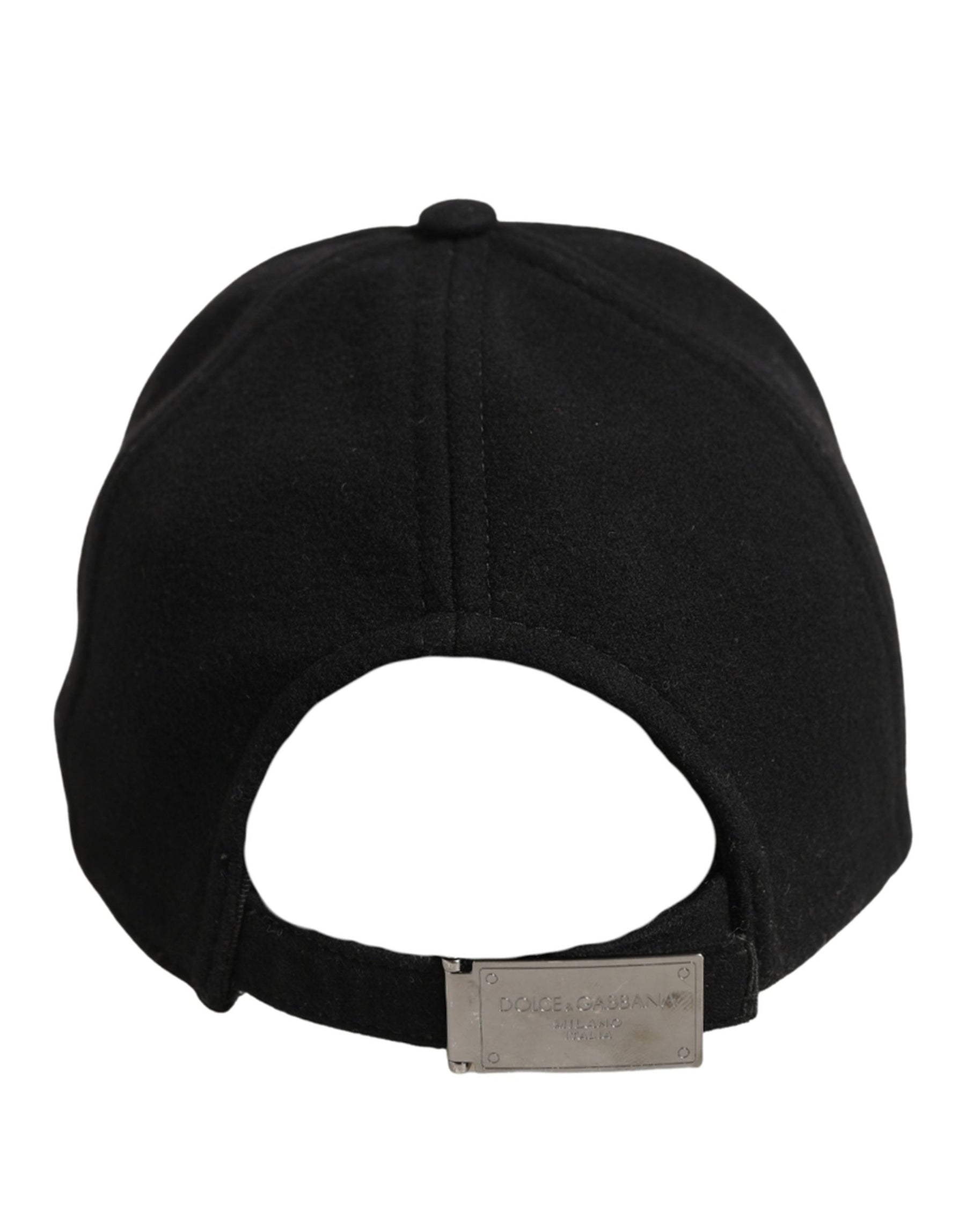 Dolce & Gabbana Men Black Wool Baseball Cap 6 Panels Hat | Regal Royce