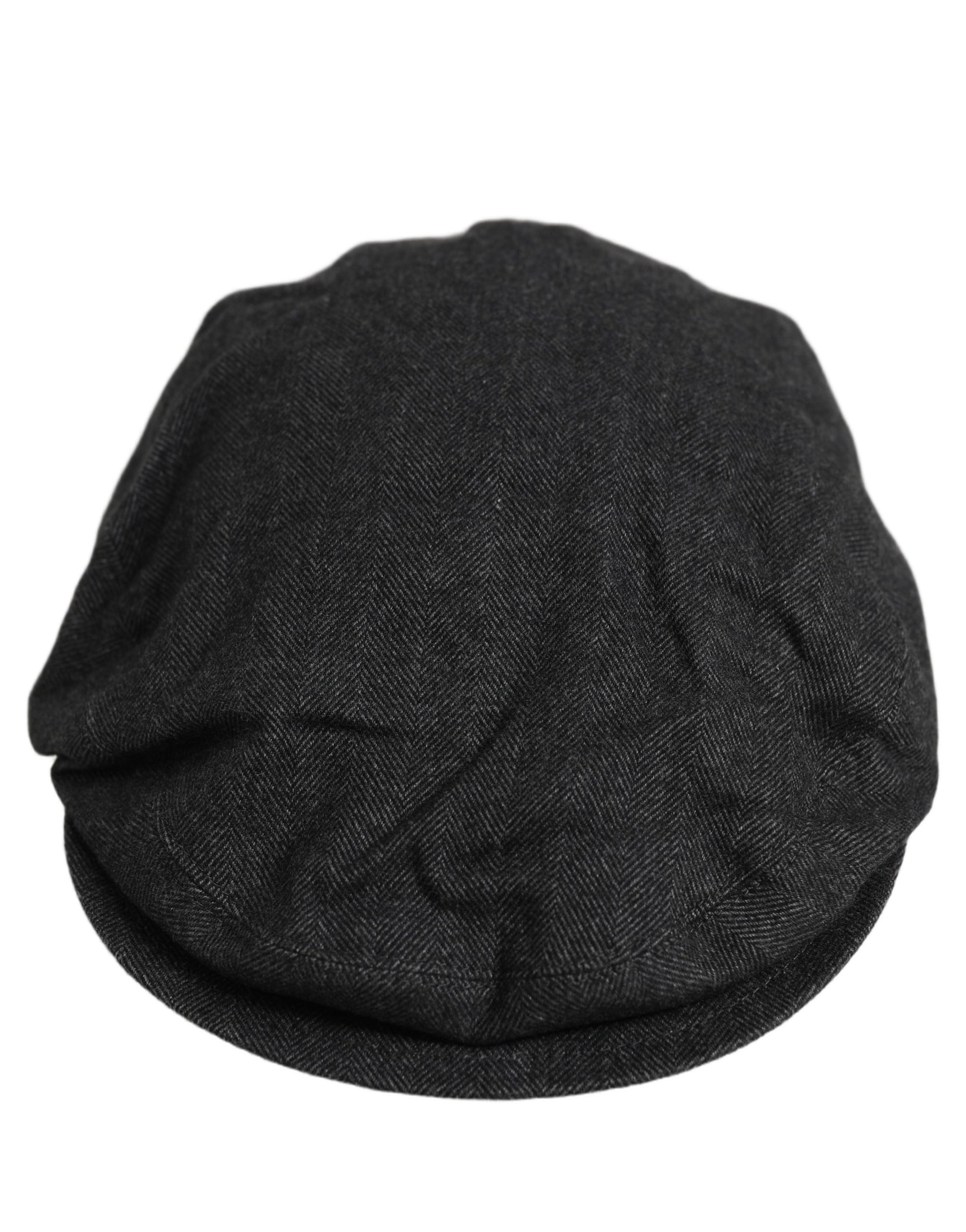 Dolce & Gabbana Men Black Cotton Flat Cloth Newsboy Cap Hat | Regal Royce
