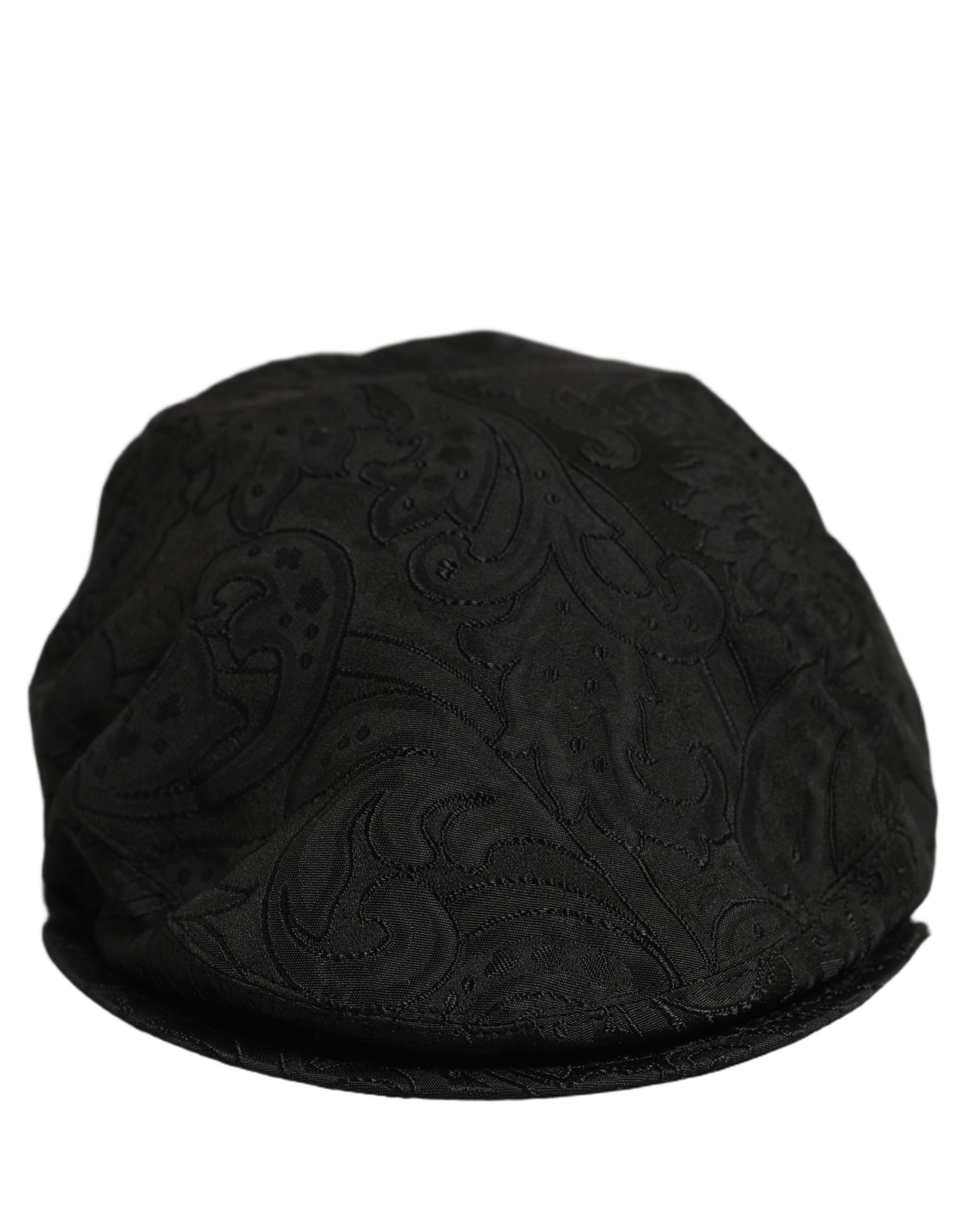 Dolce & Gabbana Men Black Floral Jacquard Newsboy Capello Hat | Regal Royce