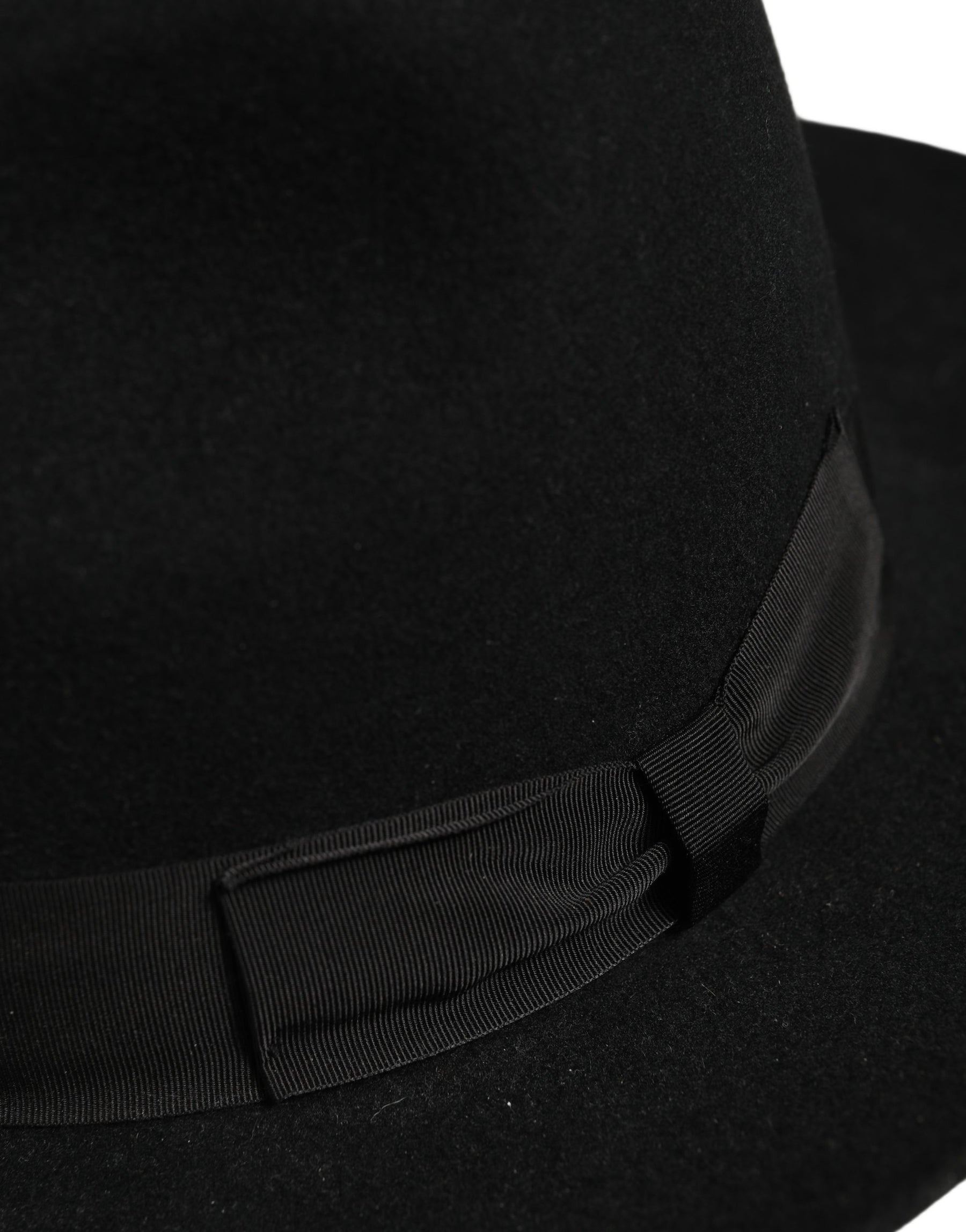 Dolce & Gabbana Men Black Classic Wide Brim Fedora Capello Hat | Regal Royce