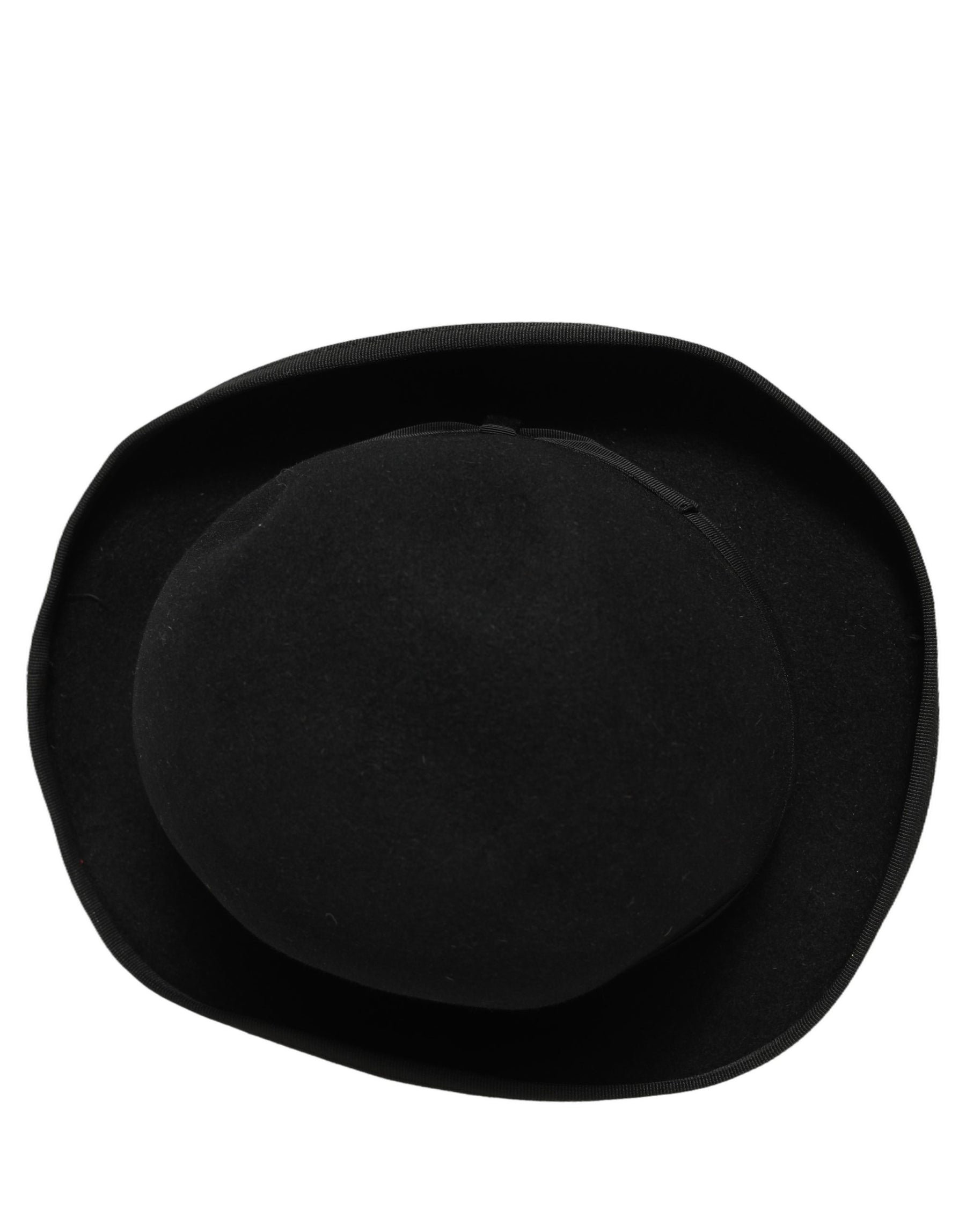 Dolce & Gabbana Men Black Rabbit Fur Felt Bowler Capello Hat | Regal Royce