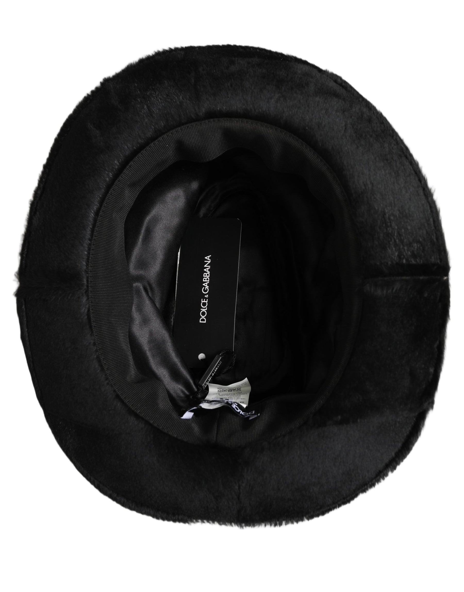 Dolce & Gabbana Men Black Classic Wide Brim Fedora Capello Hat | Regal Royce