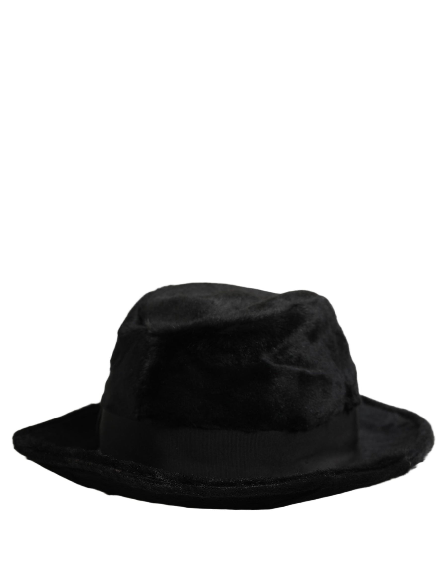Dolce & Gabbana Men Black Classic Wide Brim Fedora Capello Hat | Regal Royce