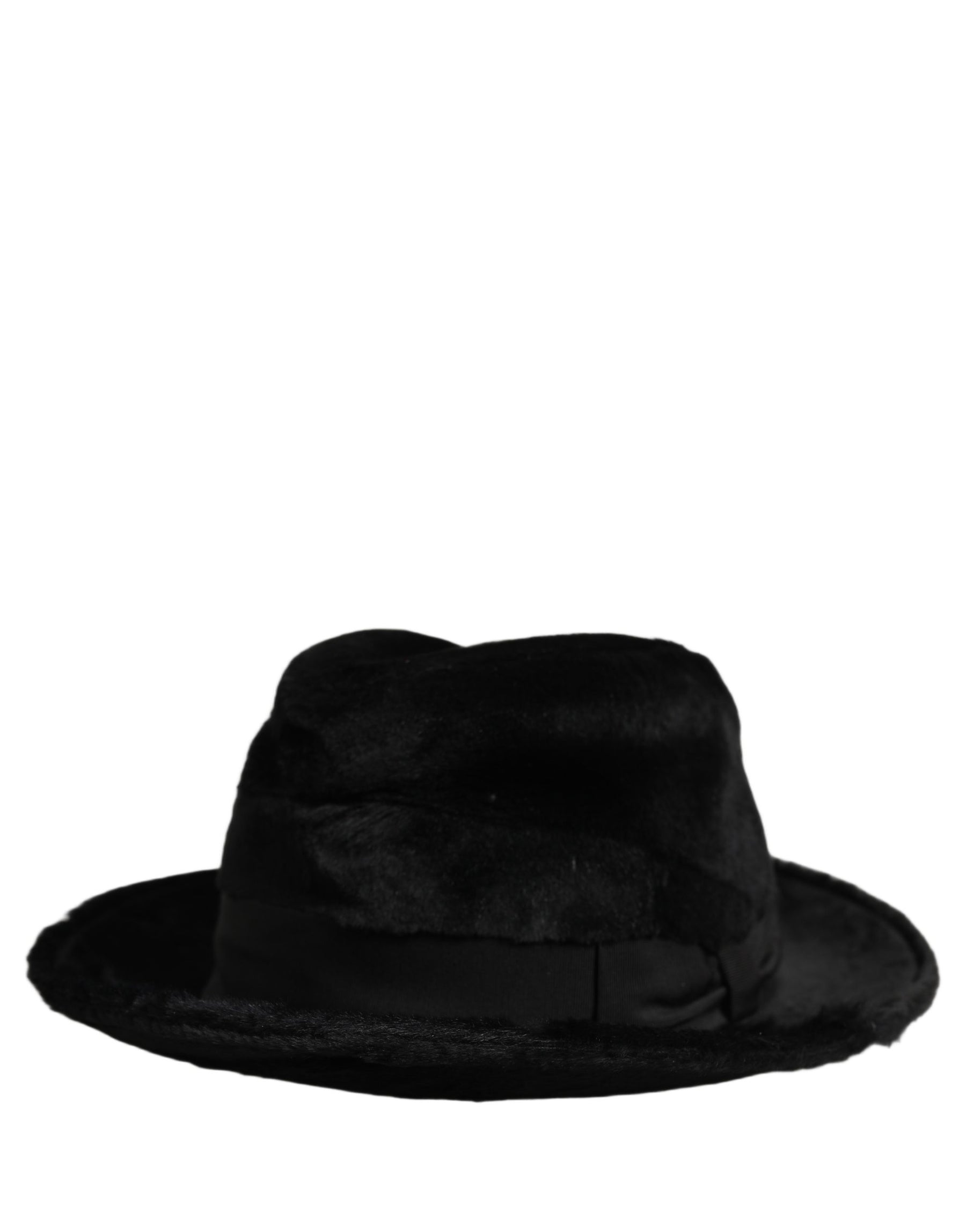 Dolce & Gabbana Men Black Classic Wide Brim Fedora Capello Hat | Regal Royce