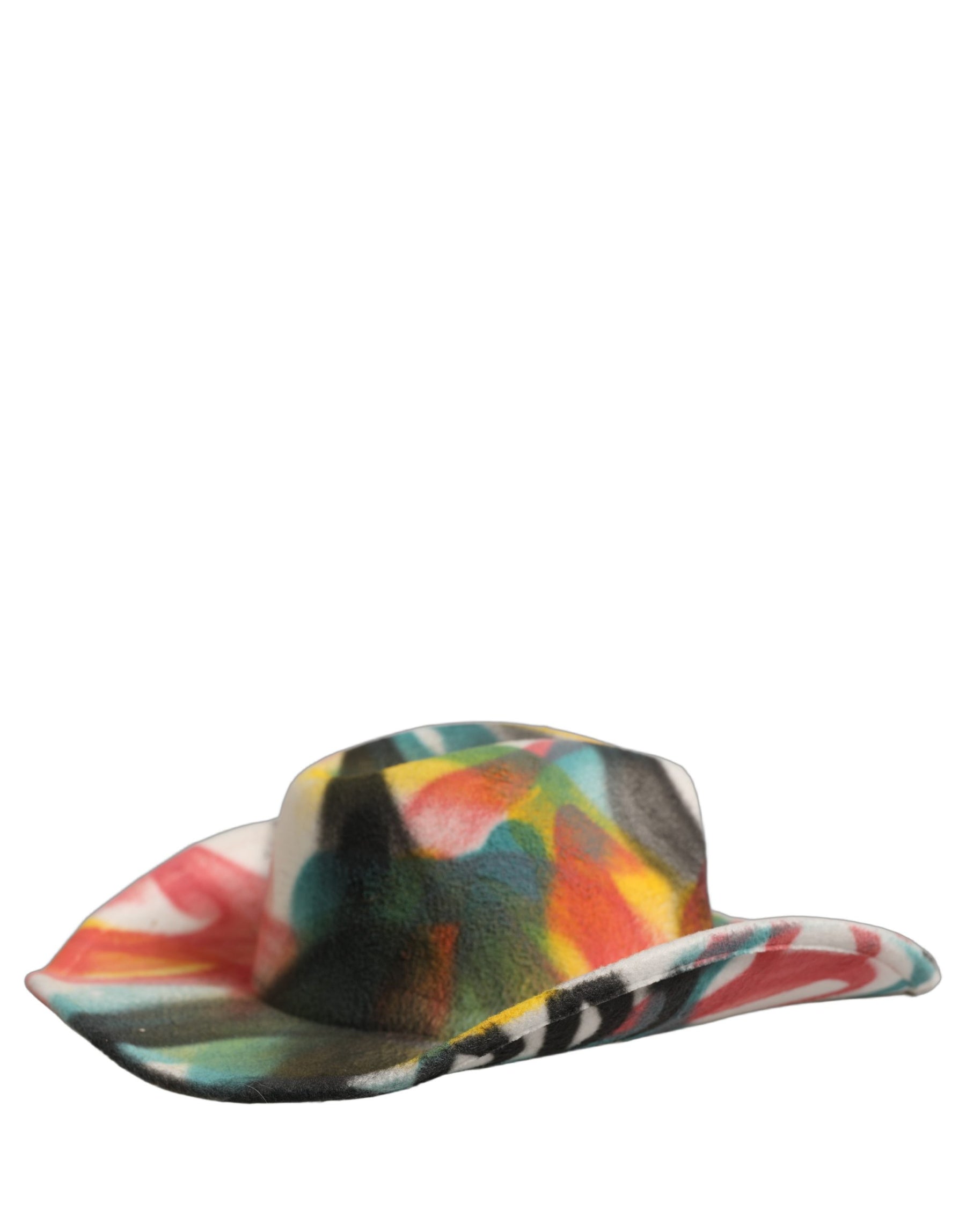 Dolce & Gabbana Men White Graffiti Wide Brim Fedora Capello Hat | Regal Royce