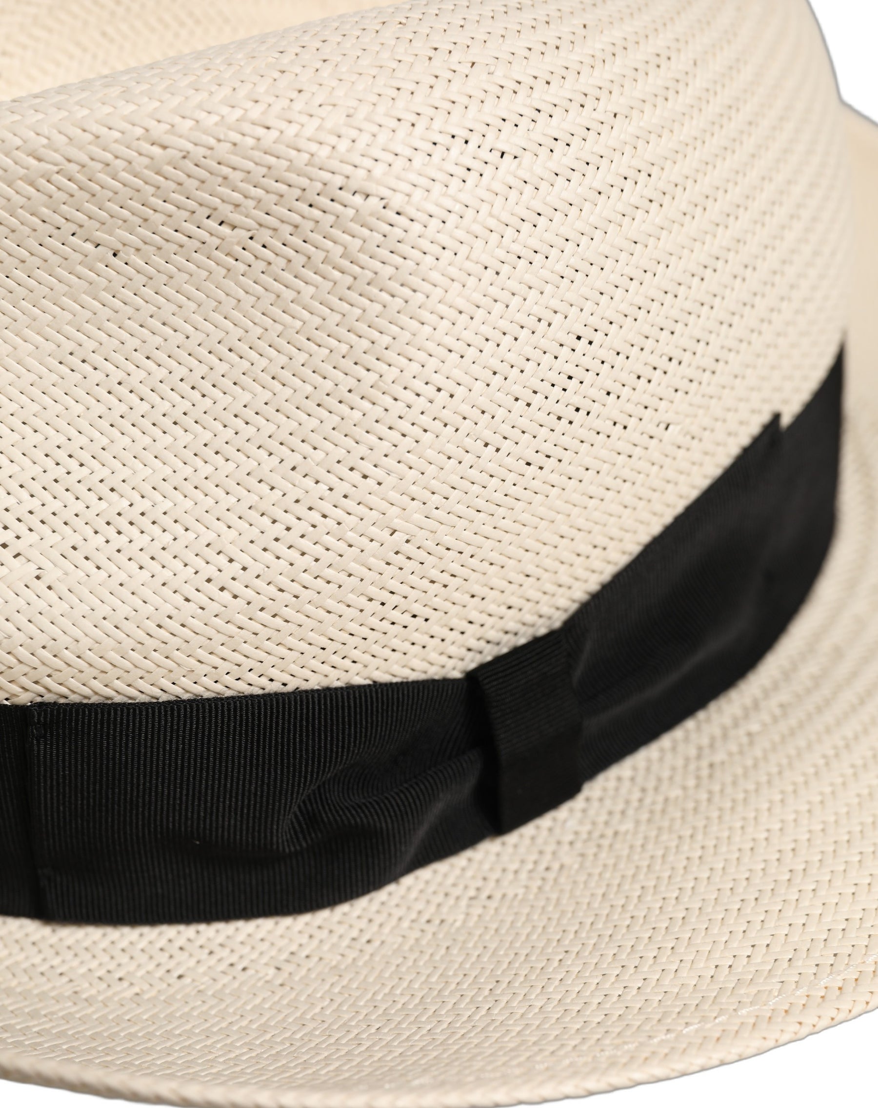 Dolce & Gabbana Men White Paper Straw Fedora Panama Capello Hat | Regal Royce