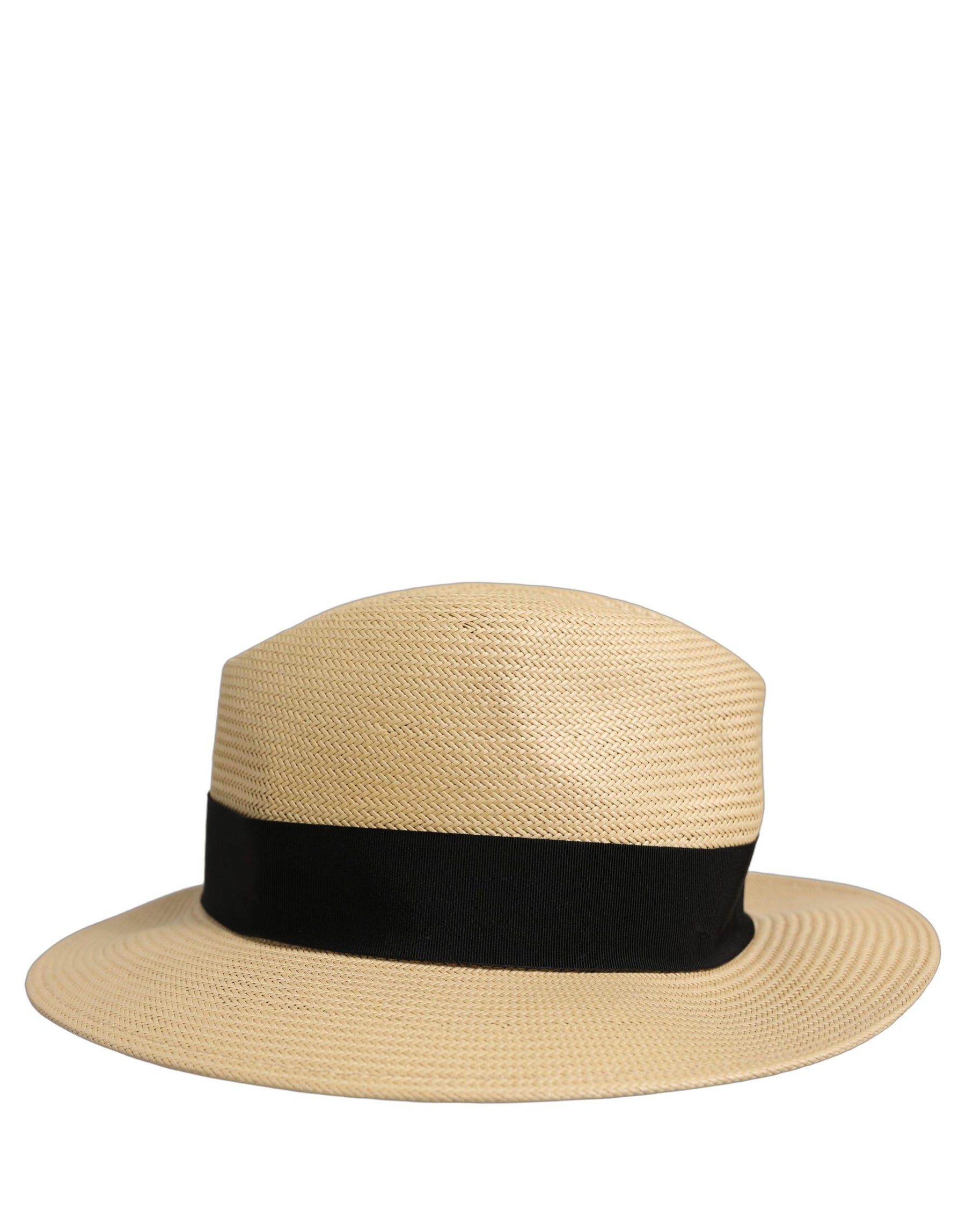 Dolce & Gabbana Men Beige Paper Straw Fedora Panama Capello Hat | Regal Royce