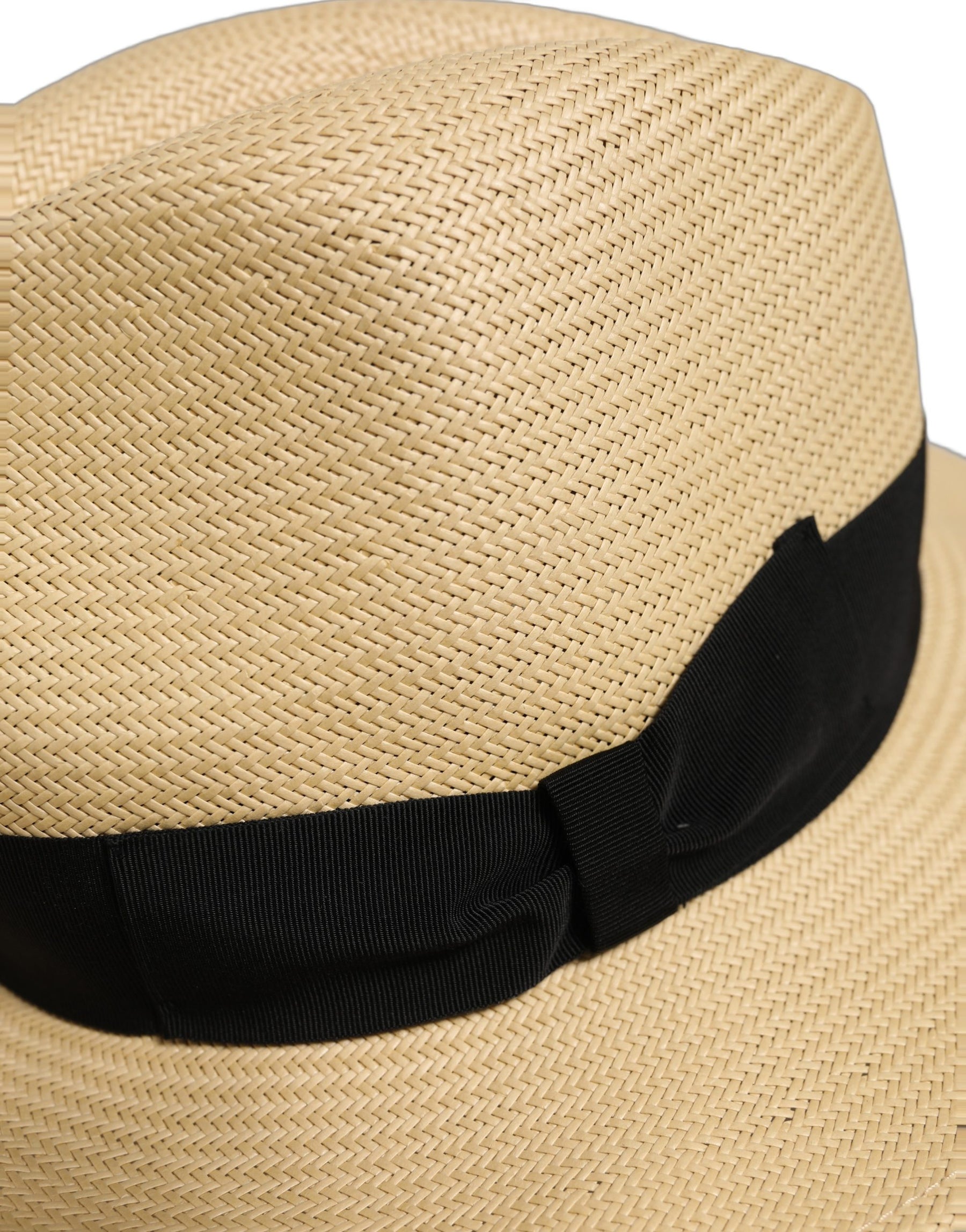 Dolce & Gabbana Men Beige Paper Straw Fedora Panama Capello Hat | Regal Royce