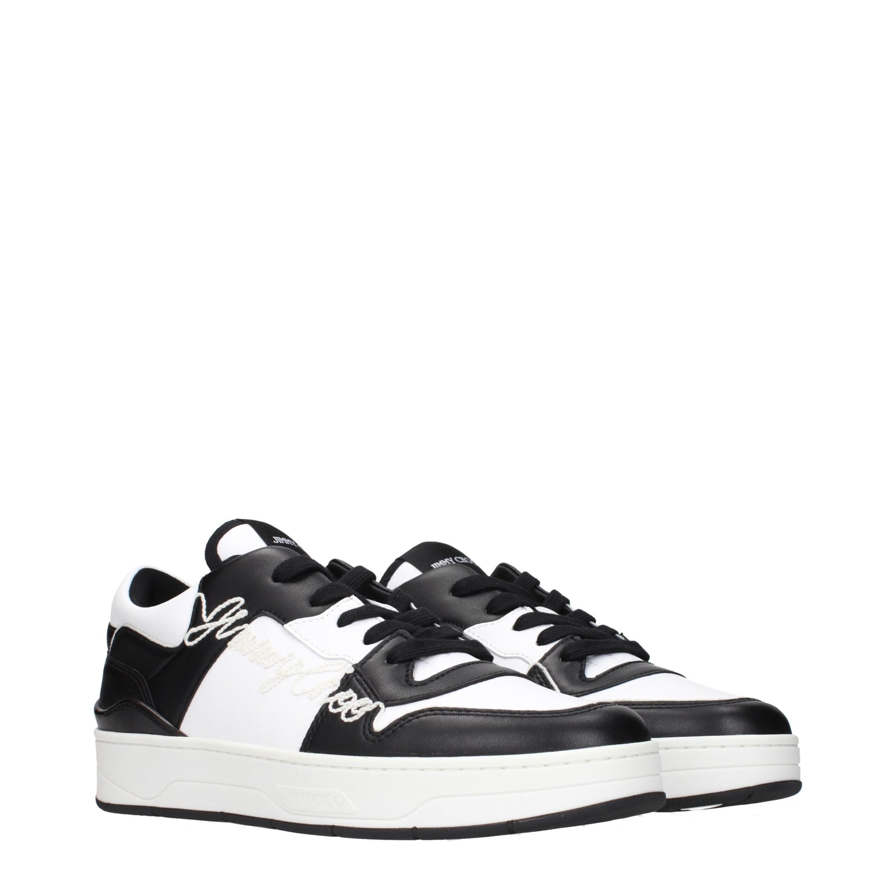 Jimmy Choo Black Leather Sneakers | Regal Royce