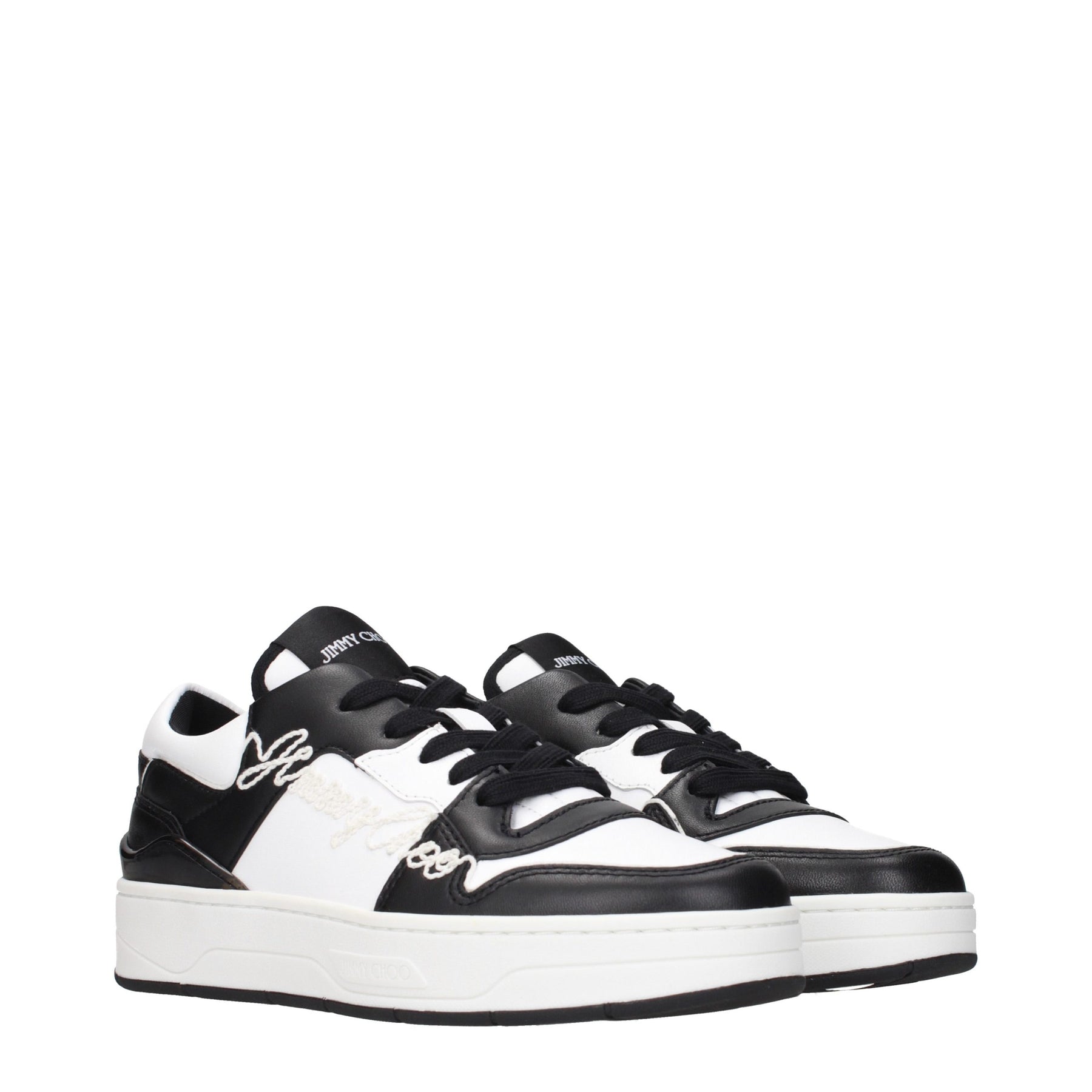 Jimmy Choo Black Leather Low Top Sneakers | Regal Royce