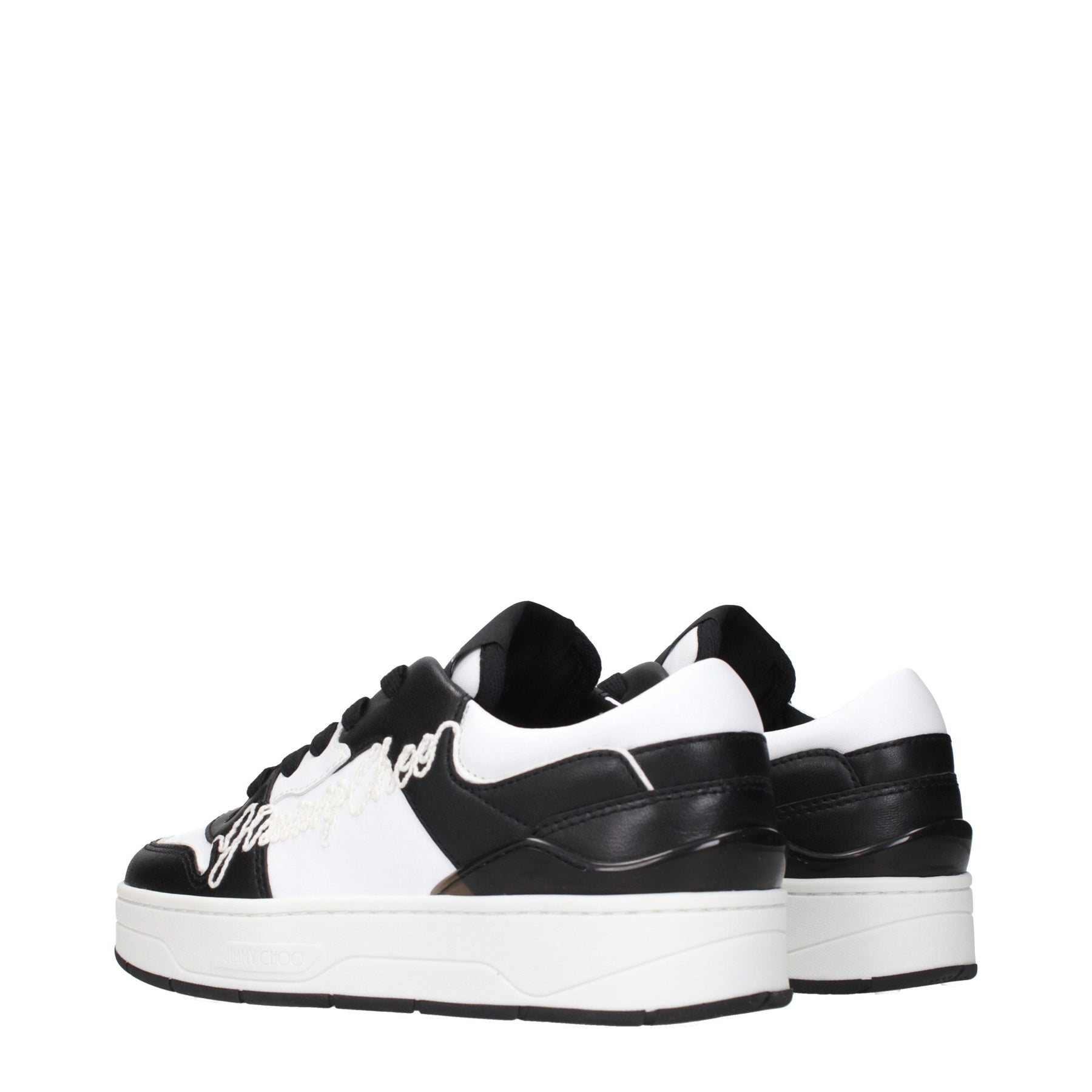 Jimmy Choo Black Leather Low Top Sneakers | Regal Royce