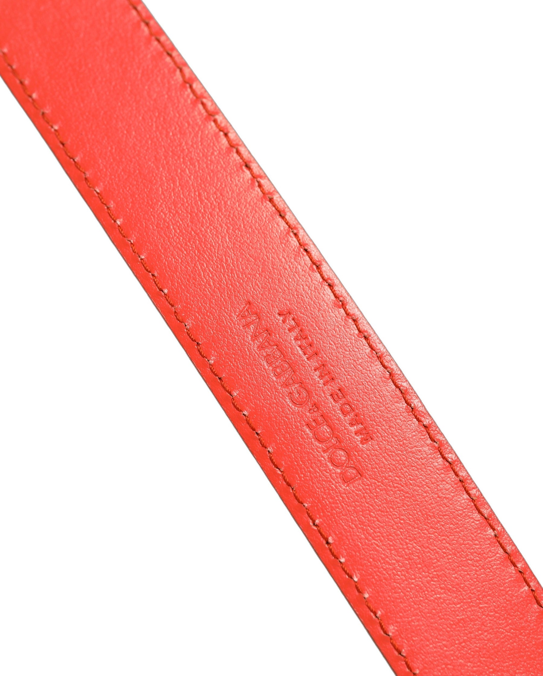 Dolce & Gabbana Red Leather Silver Metal Buckle Cintura Belt | Regal Royce