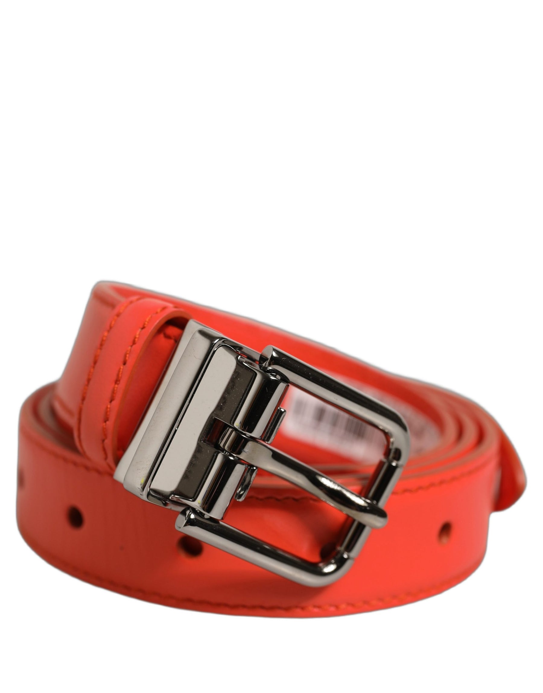 Dolce & Gabbana Red Leather Silver Metal Buckle Cintura Belt | Regal Royce