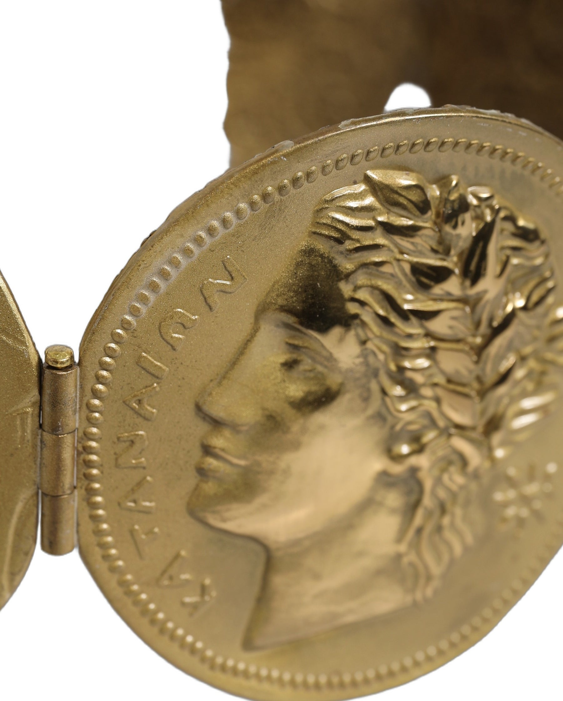 Dolce & Gabbana Gold Tone Brass Coin Metal Waist Cintura Belt | Regal Royce