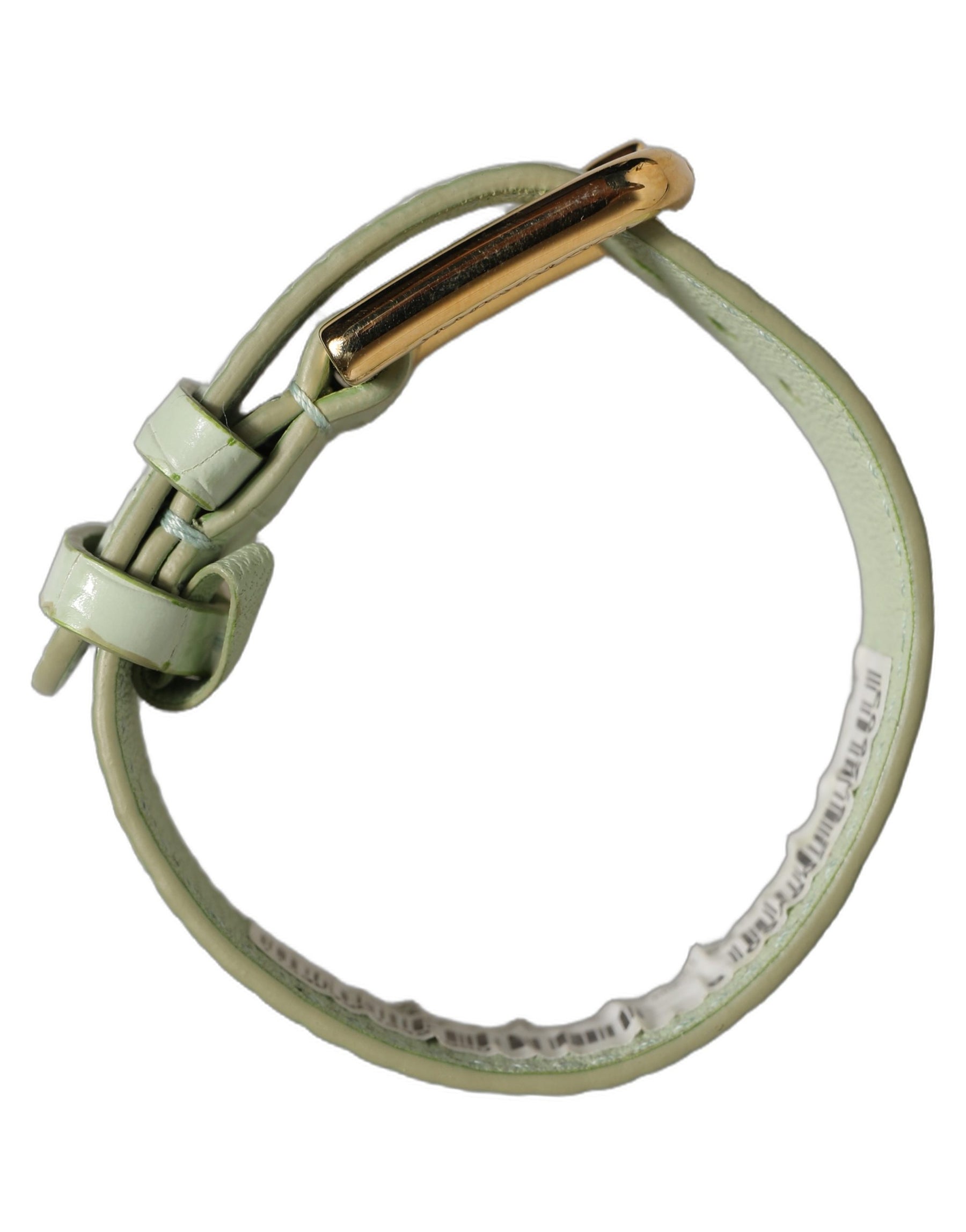 Dolce & Gabbana Green Embossed Leather Gold Buckle Belt Strap Bracelet | Regal Royce