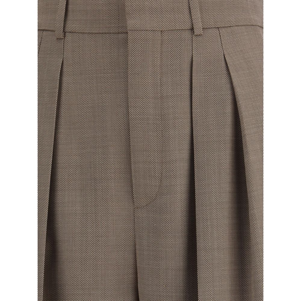 Saint Laurent Beige Wool Casual Pants | Regal Royce