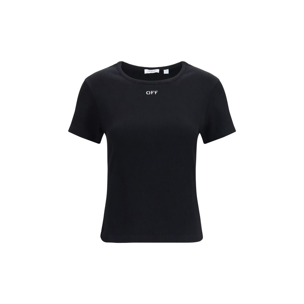 Off-White Black Cotton T-Shirt | Regal Royce